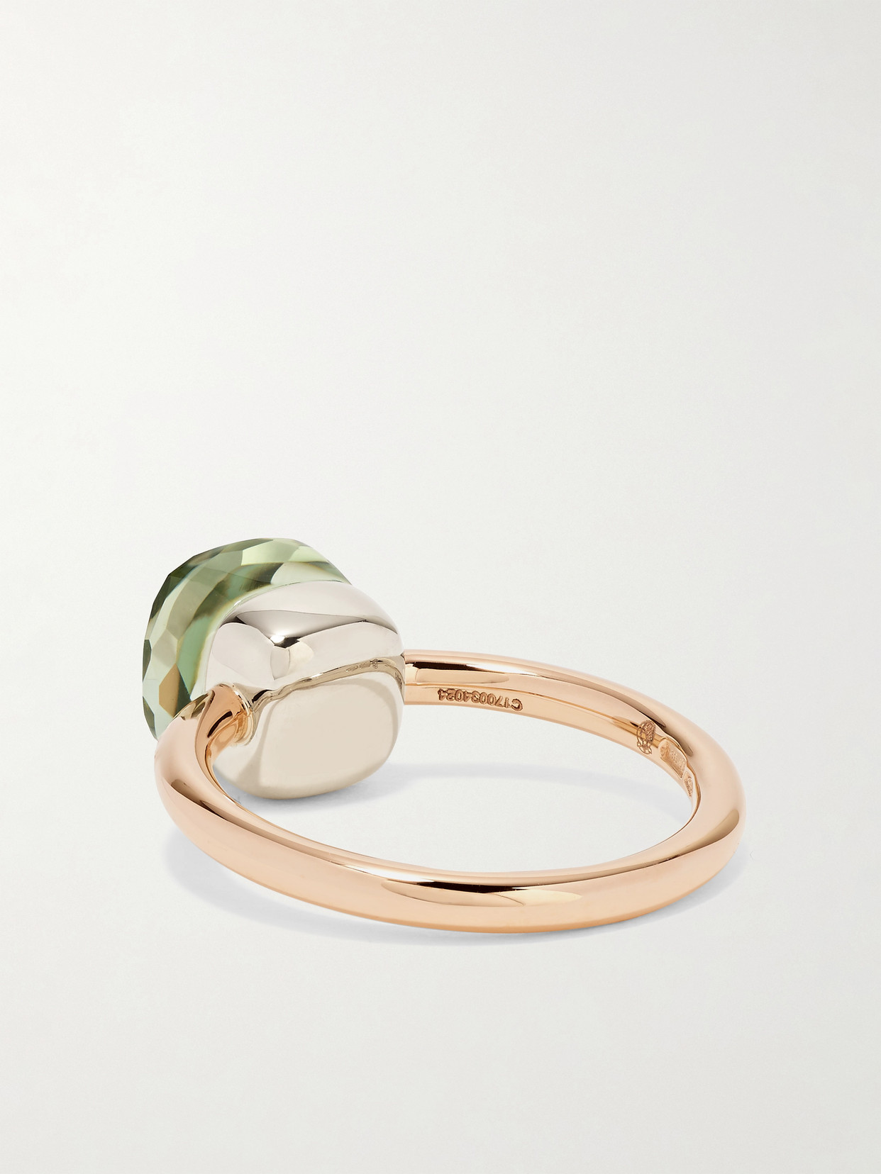 Pomellato Nudo Classic Ring With Prasiolite In 18k Rose And White Gold In Rose Gold