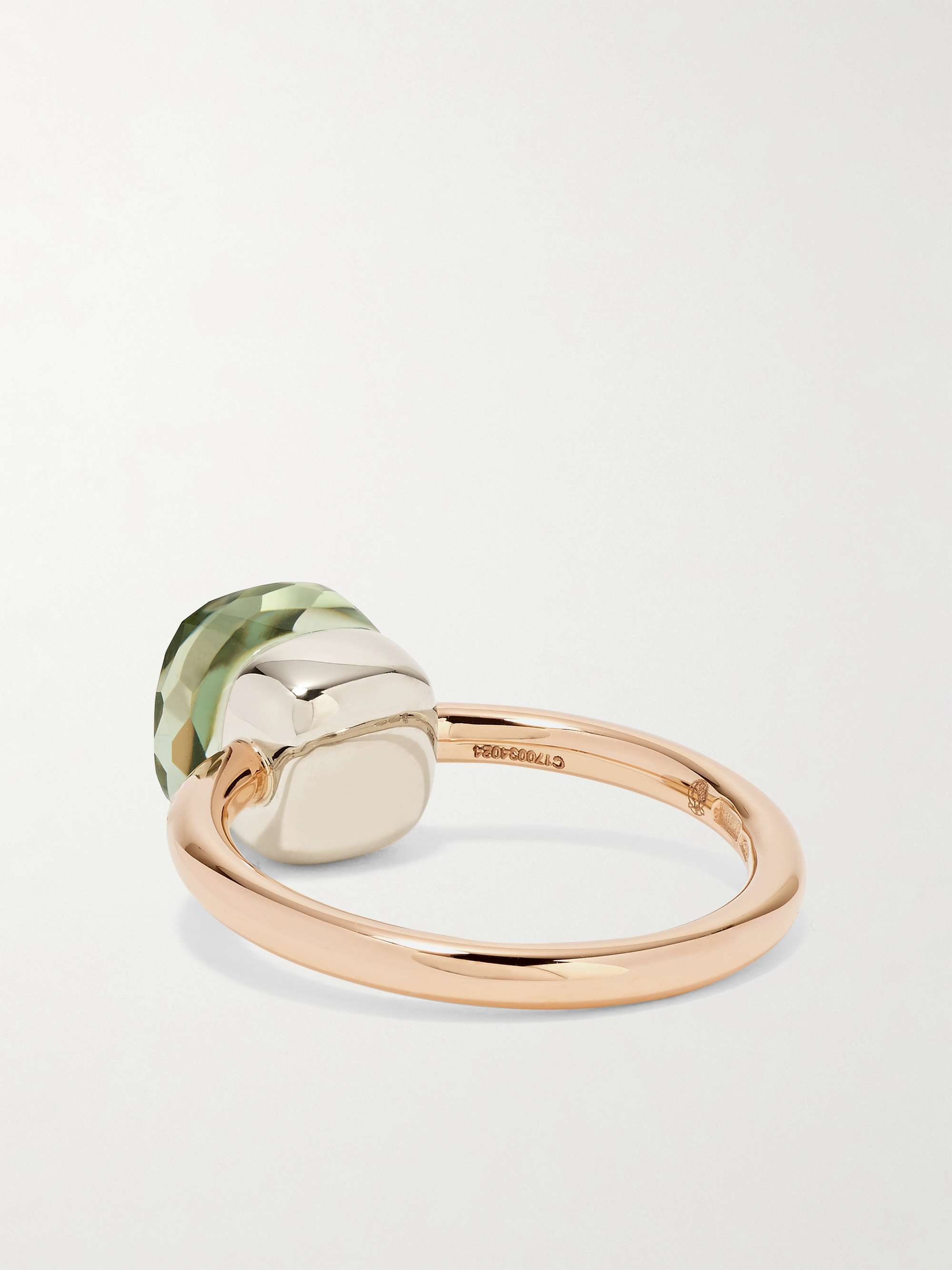 POMELLATO Nudo Petit 18-karat rose gold prasiolite ring