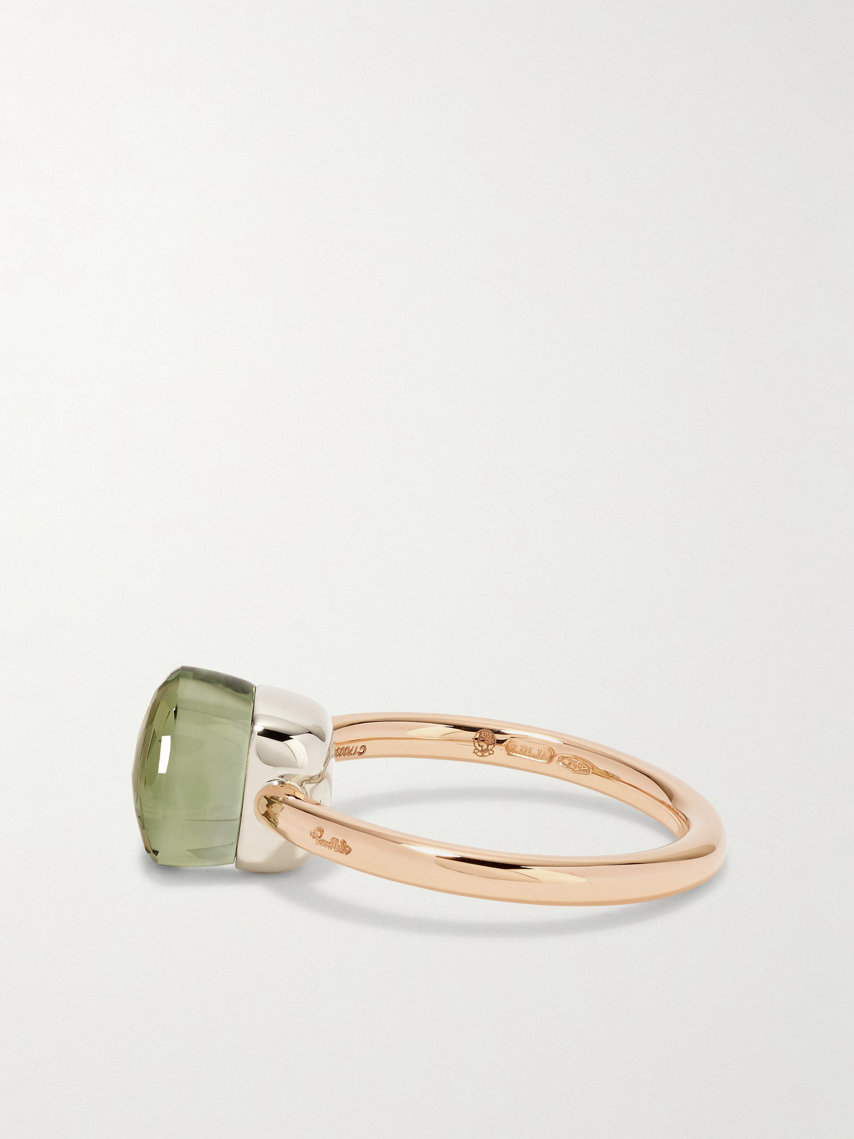 Pomellato Nudo Classic Ring With Prasiolite In 18k Rose And White Gold In Rose Gold