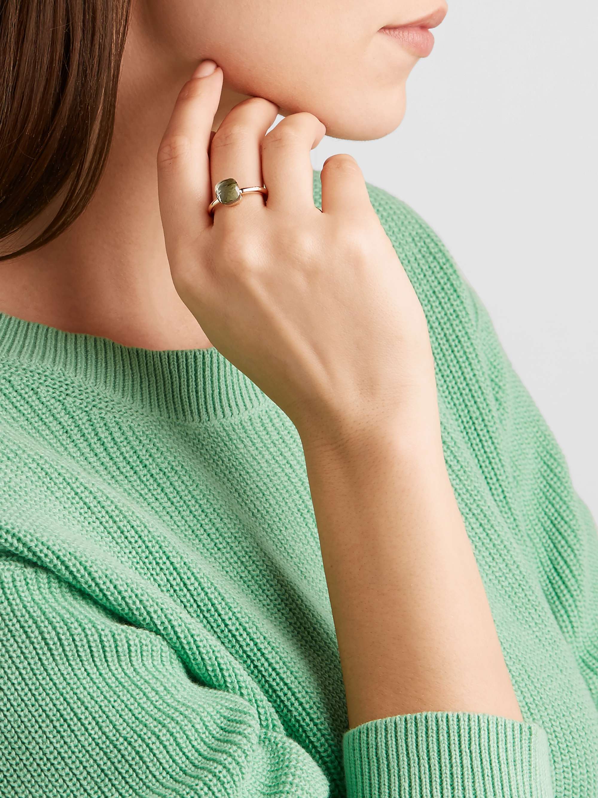 POMELLATO Nudo Petit 18-karat rose gold prasiolite ring