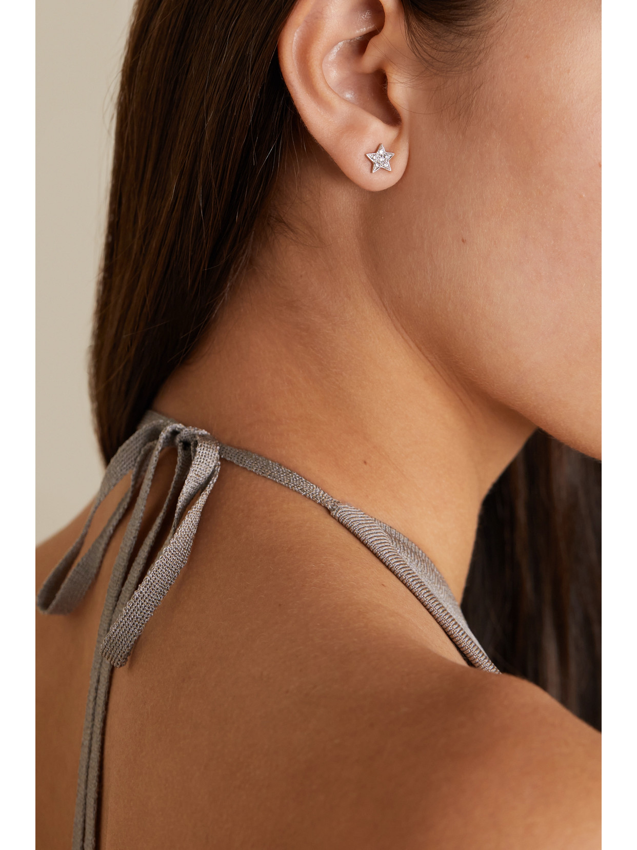CAROLINA BUCCI SUPERSTELLAR 18-KARAT WHITE GOLD DIAMOND EARRINGS 
