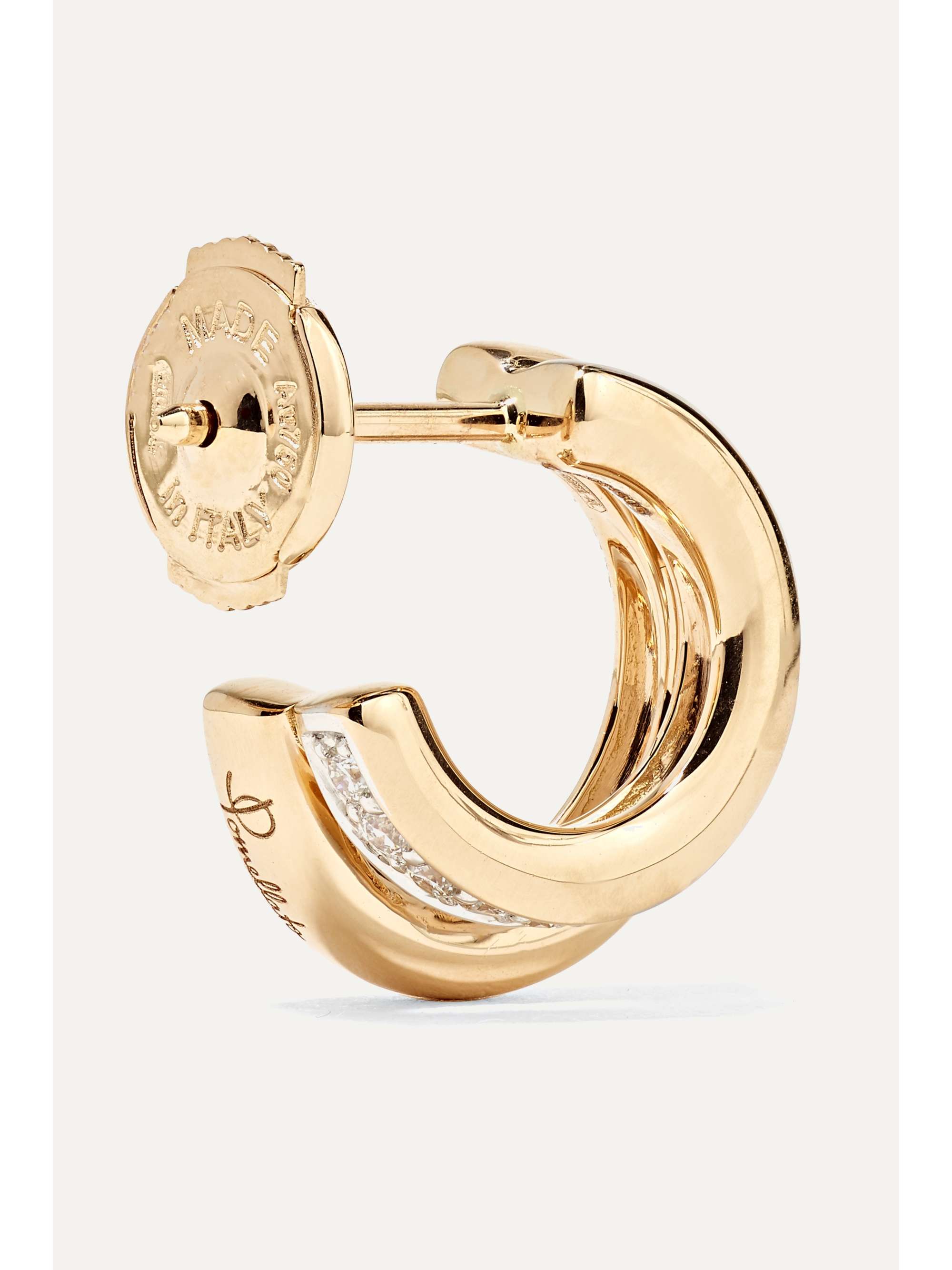 POMELLATO 18-karat rose gold diamond hoop earrings