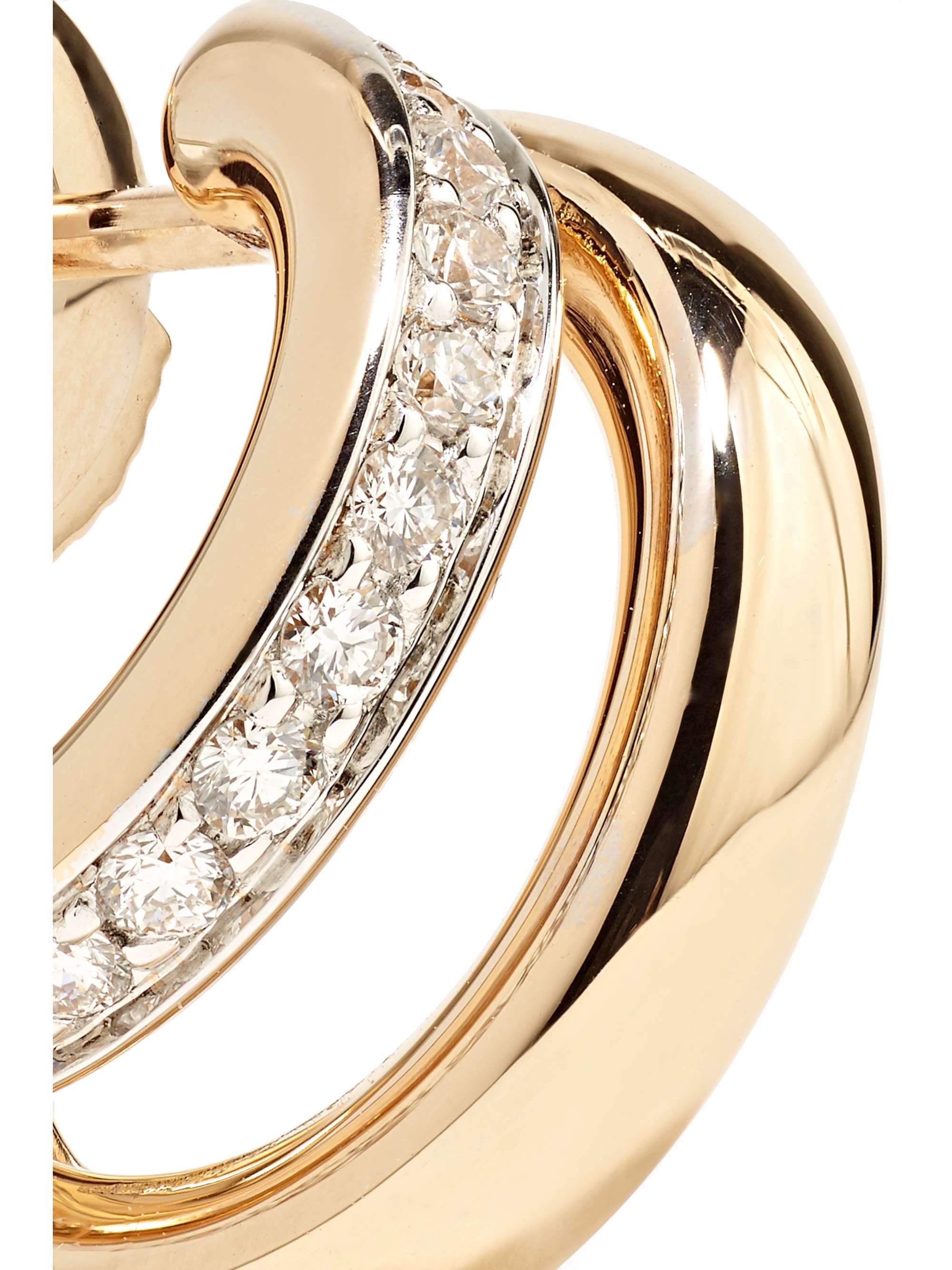 POMELLATO 18-karat rose gold diamond hoop earrings