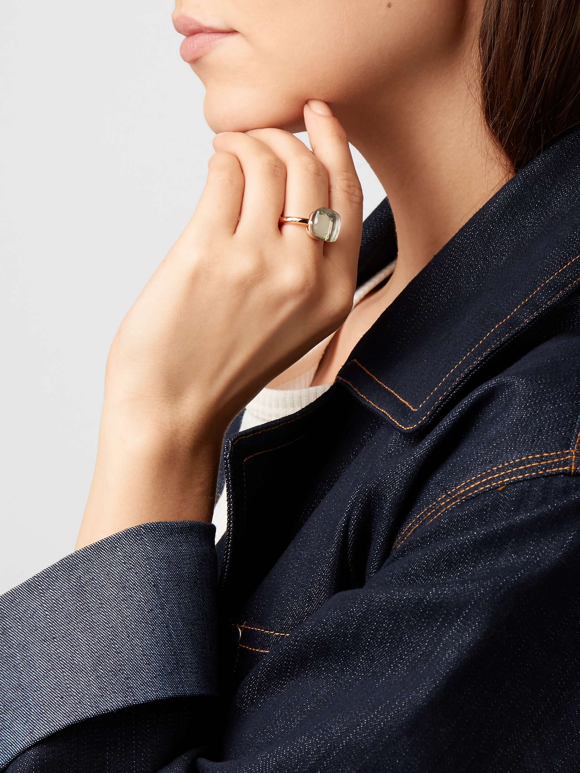 POMELLATO Nudo Maxi 18-karat rose gold prasiolite ring