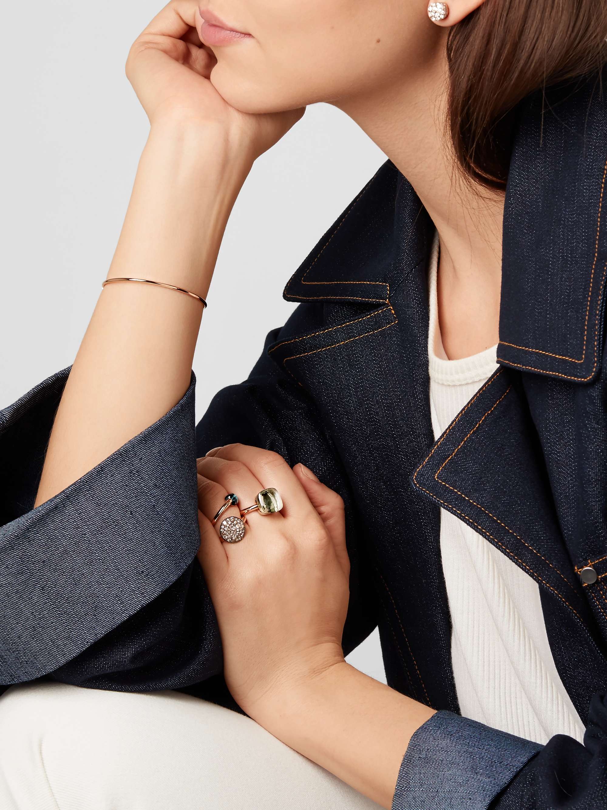 POMELLATO Nudo Maxi 18-karat rose gold prasiolite ring