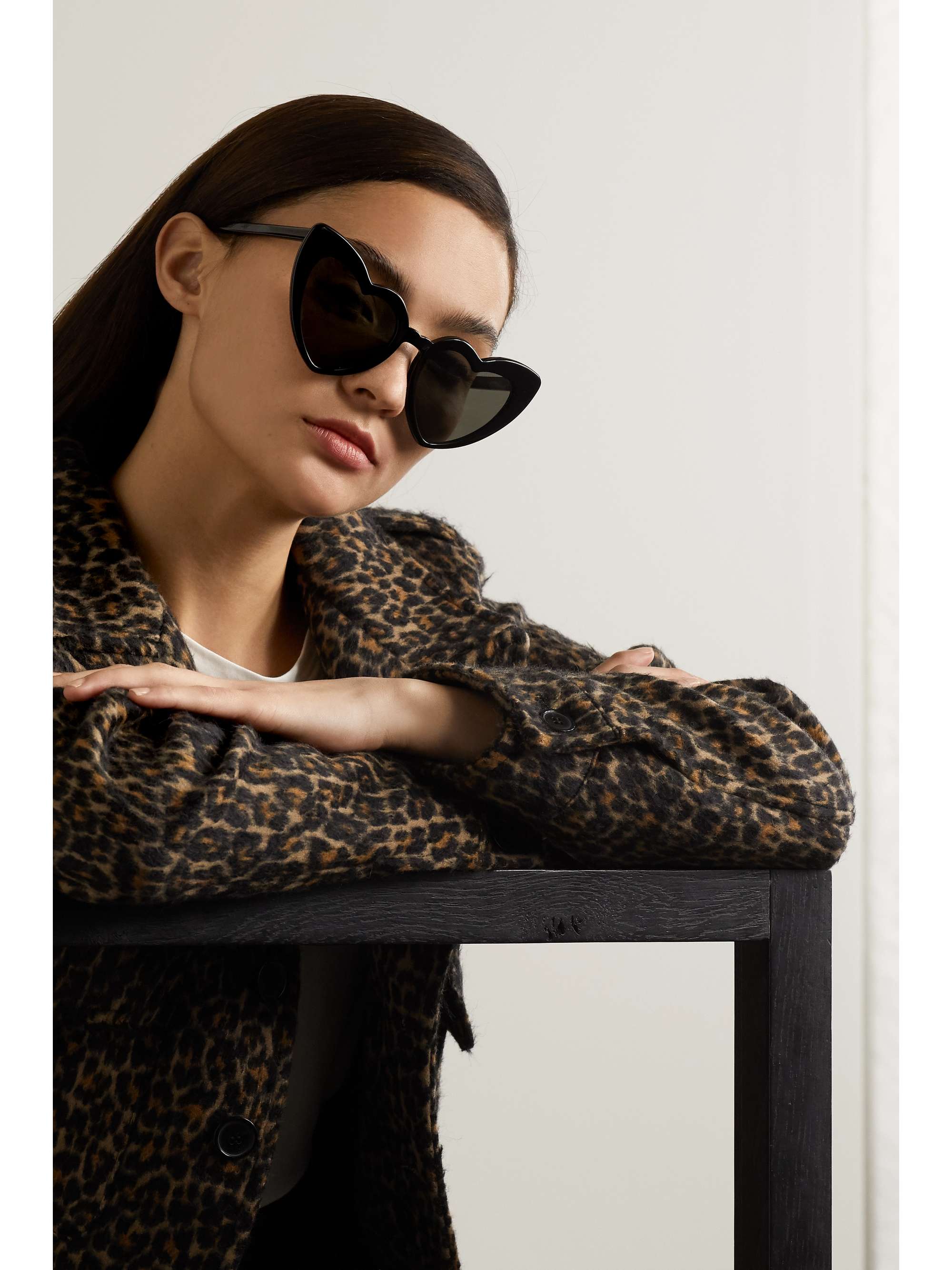 SAINT LAURENT EYEWEAR Loulou heart-shaped acetate sunglasses