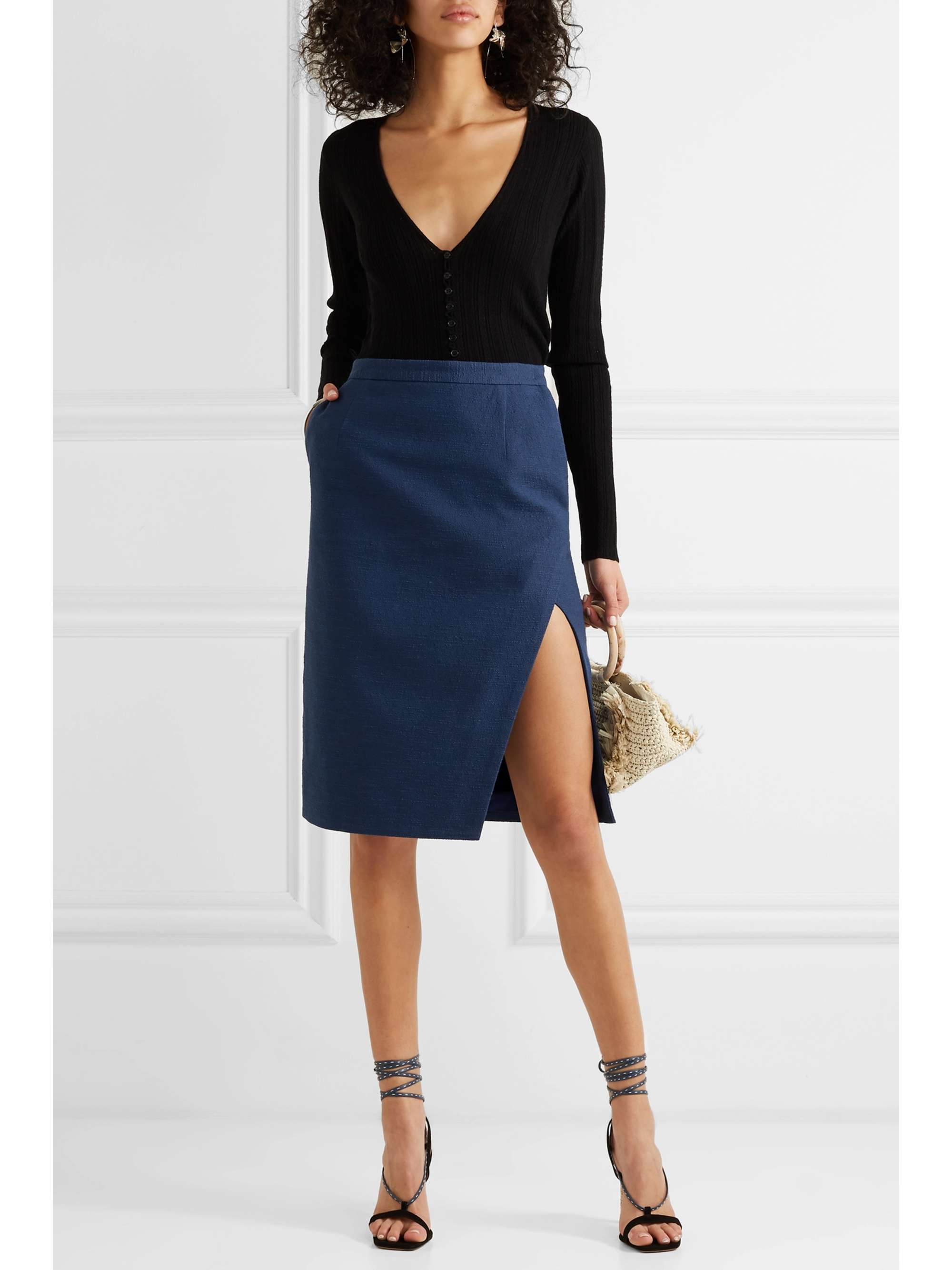 ALTUZARRA Lancaster cotton-blend pencil skirt