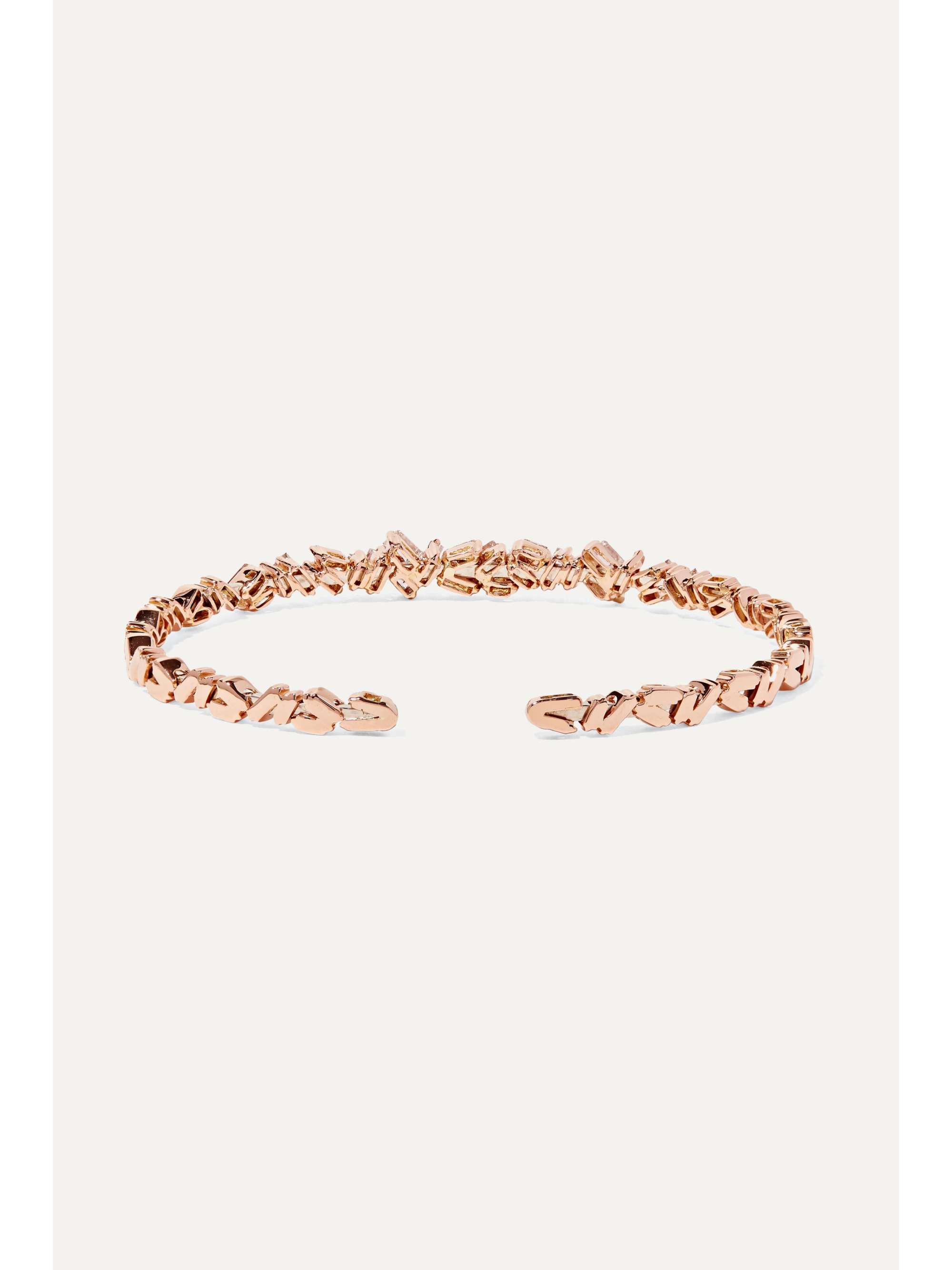 SUZANNE KALAN 18-karat rose gold diamond cuff