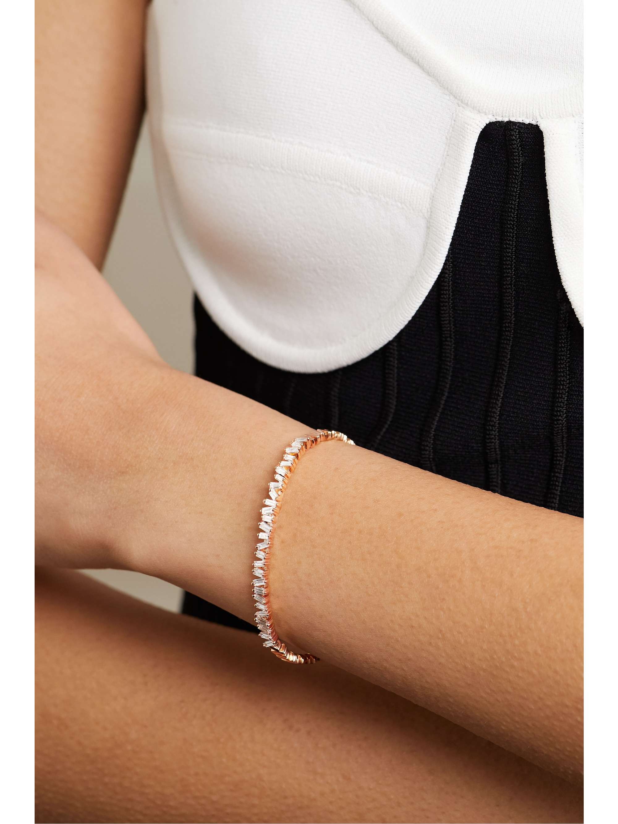 SUZANNE KALAN 18-karat rose gold diamond cuff