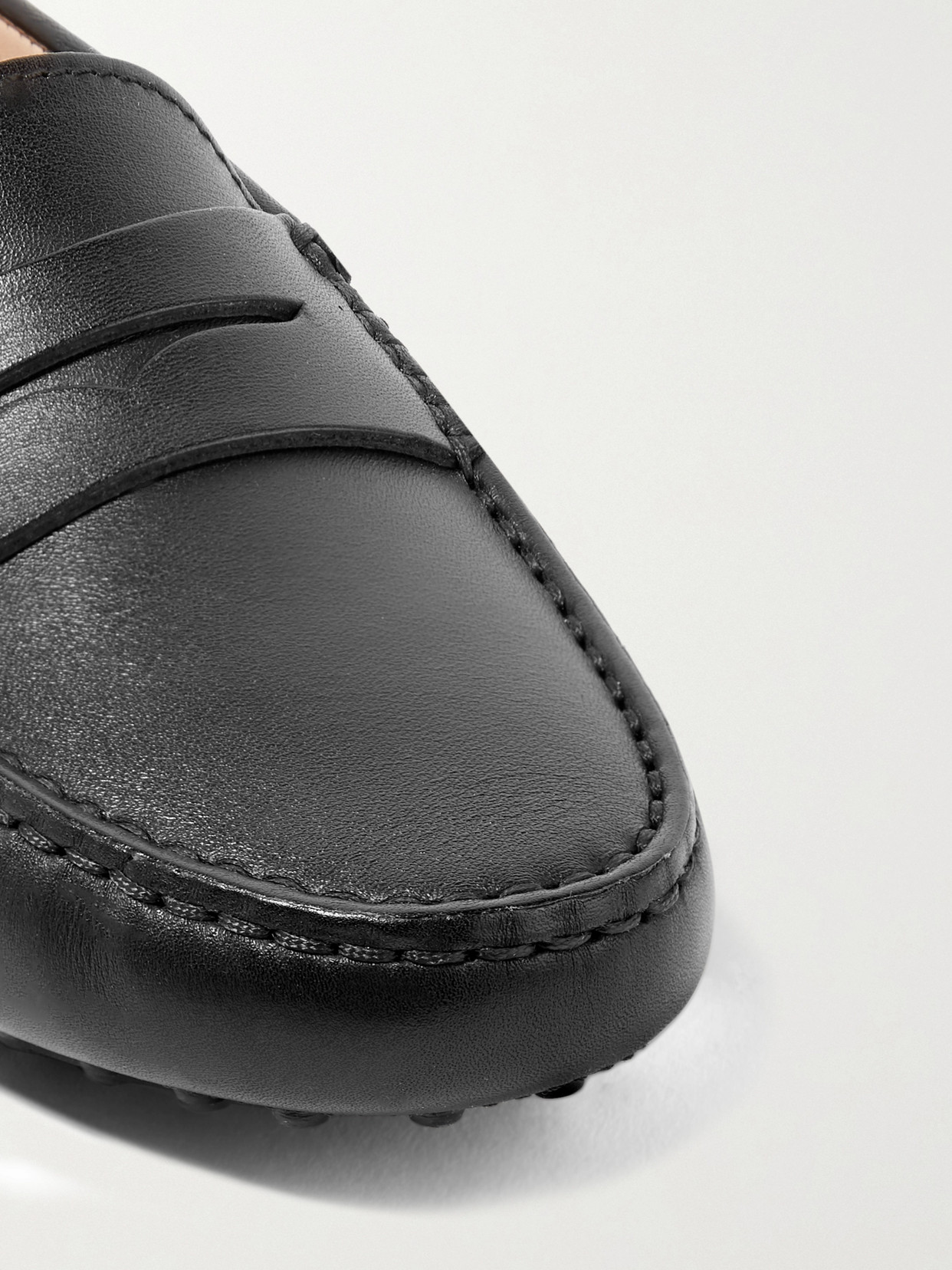 Tod's Gommini Leather Driver Penny Loafers In Black
