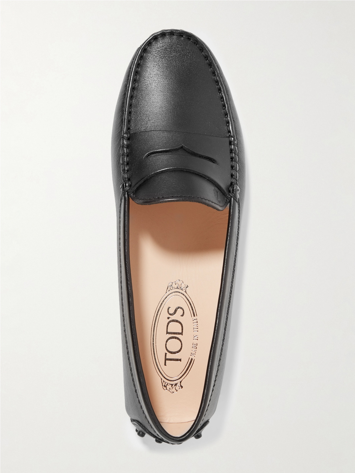 Shop Tod's Gommino Leather Loafers In Black