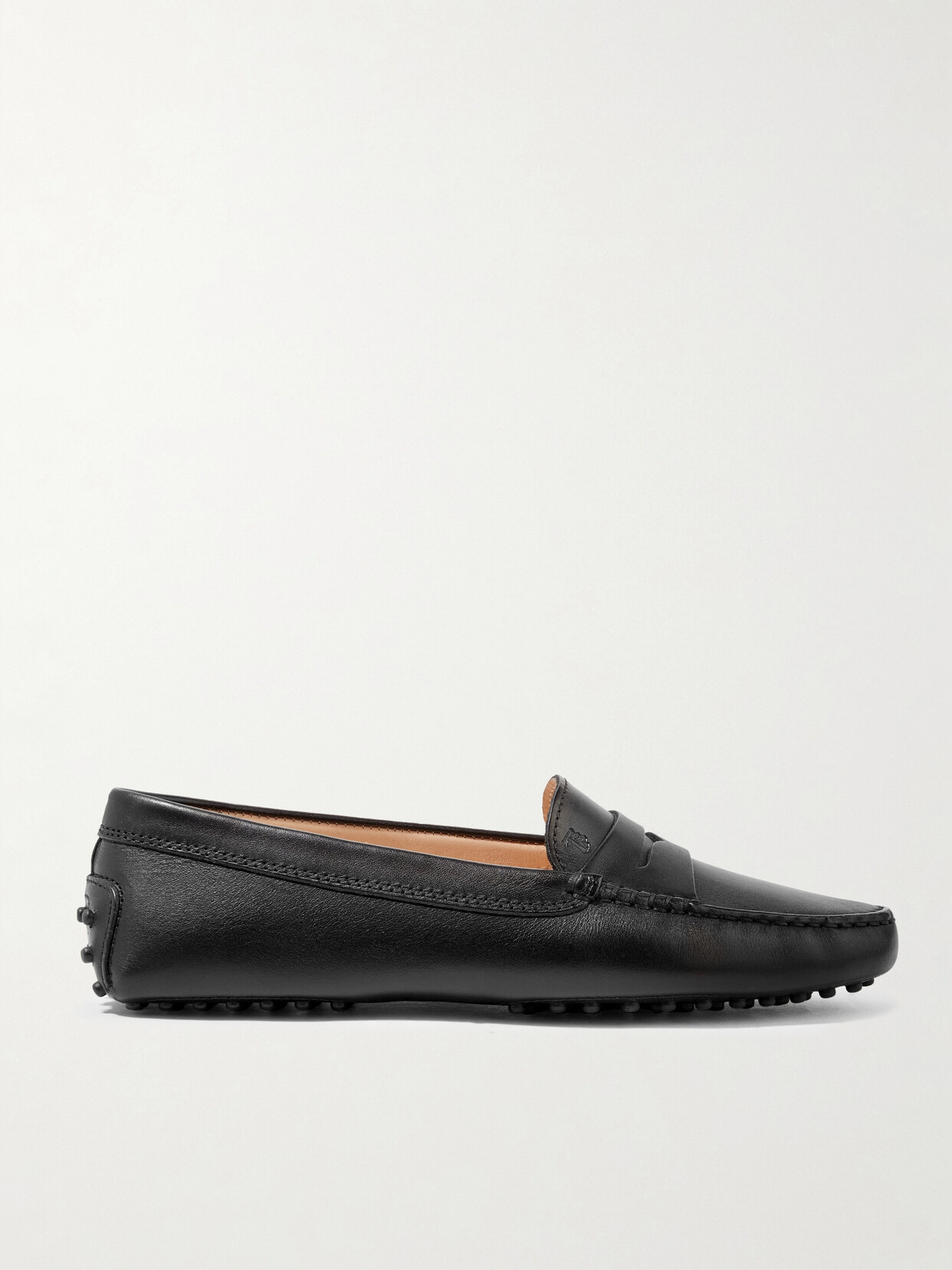 Shop Tod's Gommino Leather Loafers In Black