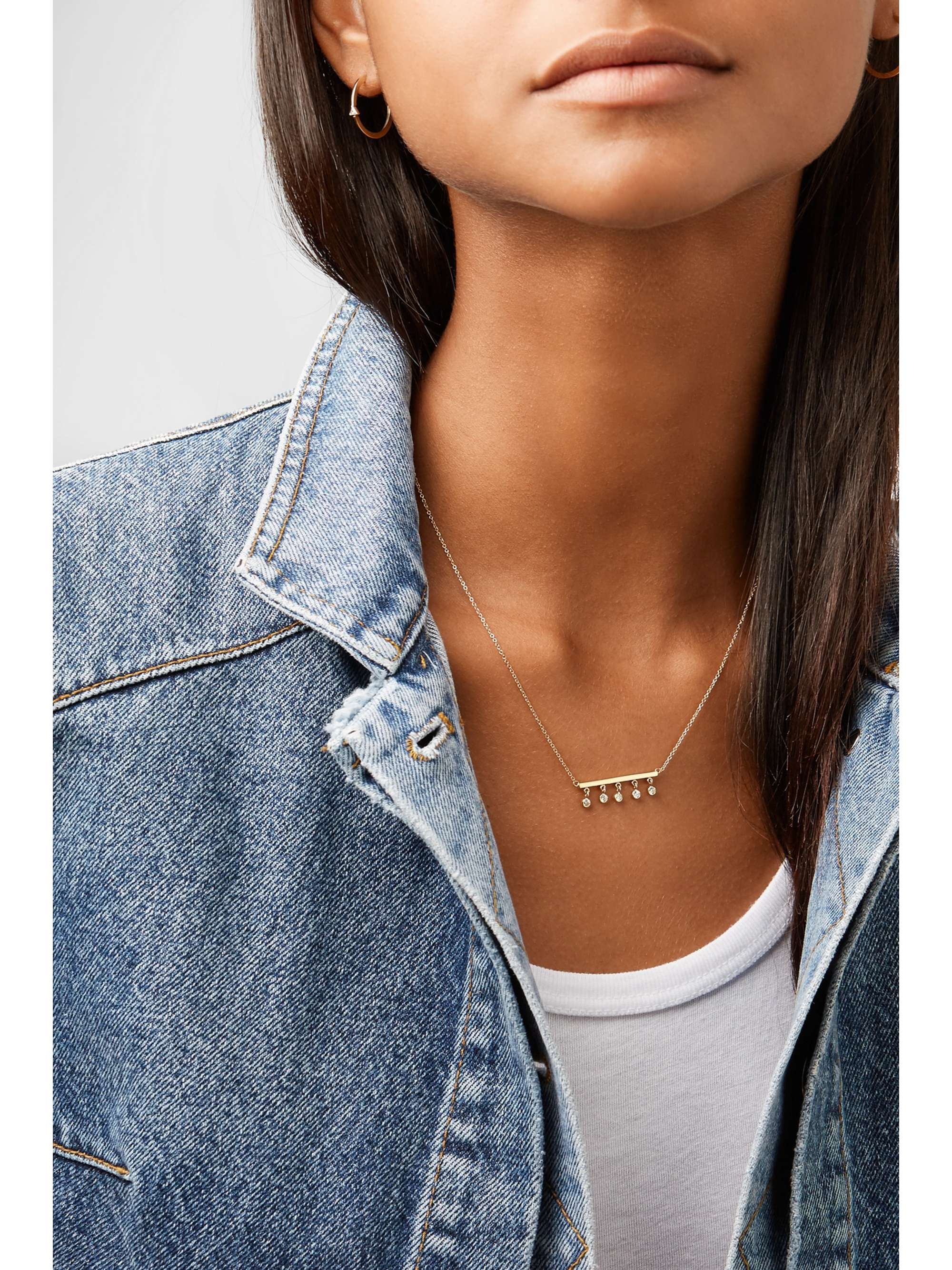 JENNIFER MEYER Stick 18-karat gold diamond necklace
