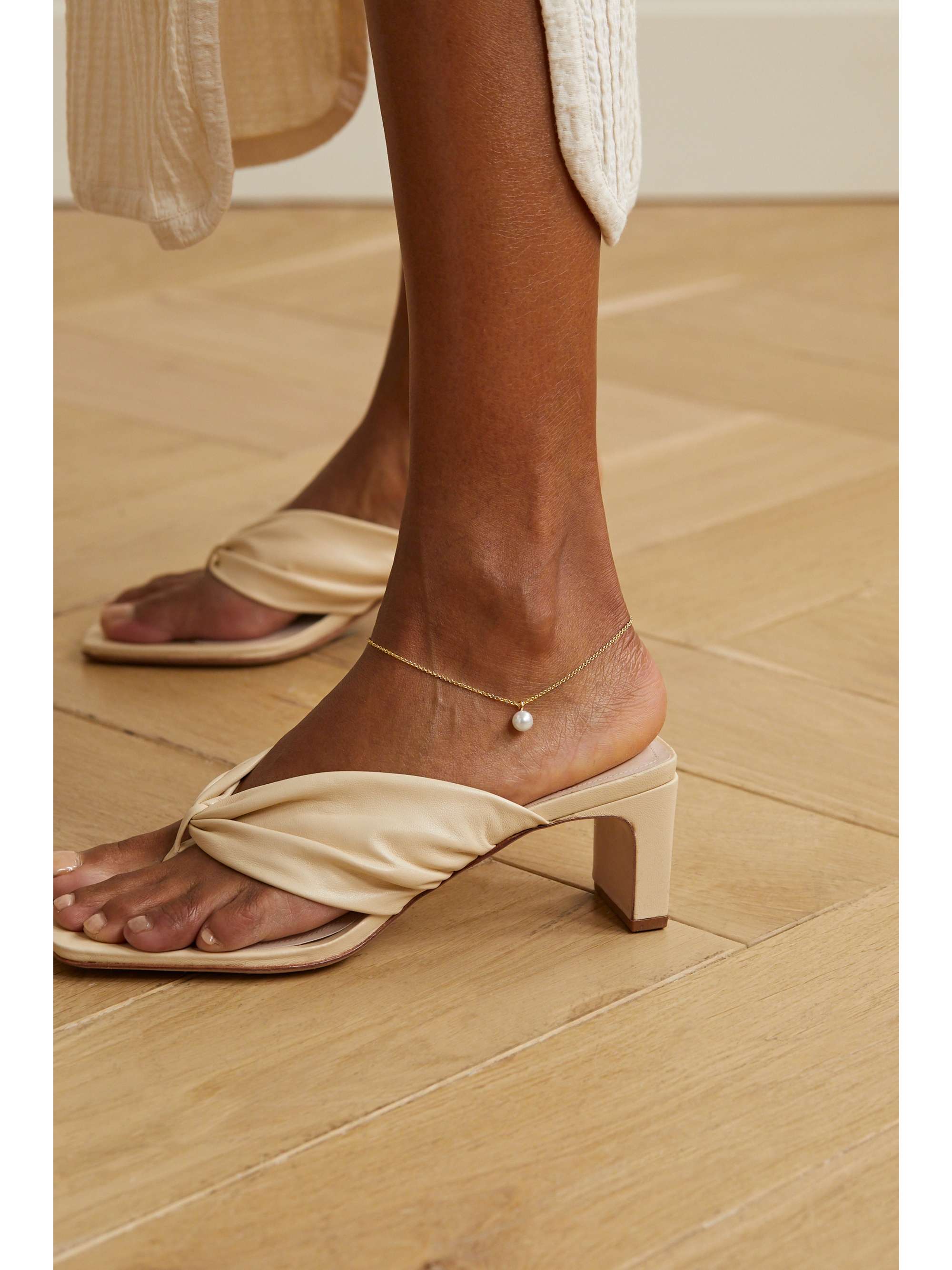 SOPHIE BILLE BRAHE Palme a Pied 14-karat gold pearl anklet