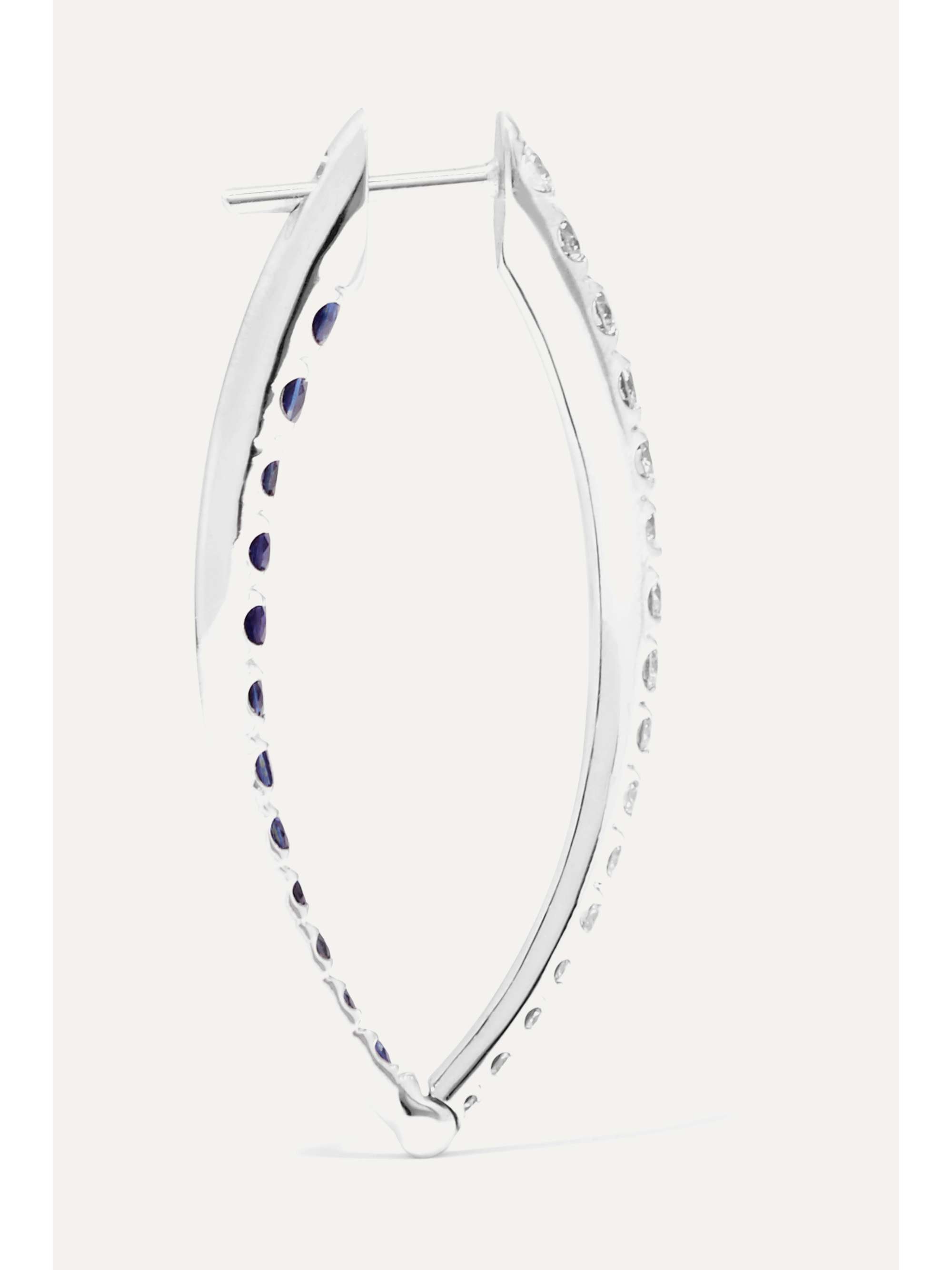 MELISSA KAYE Christina 18-karat white gold, diamond and sapphire earring