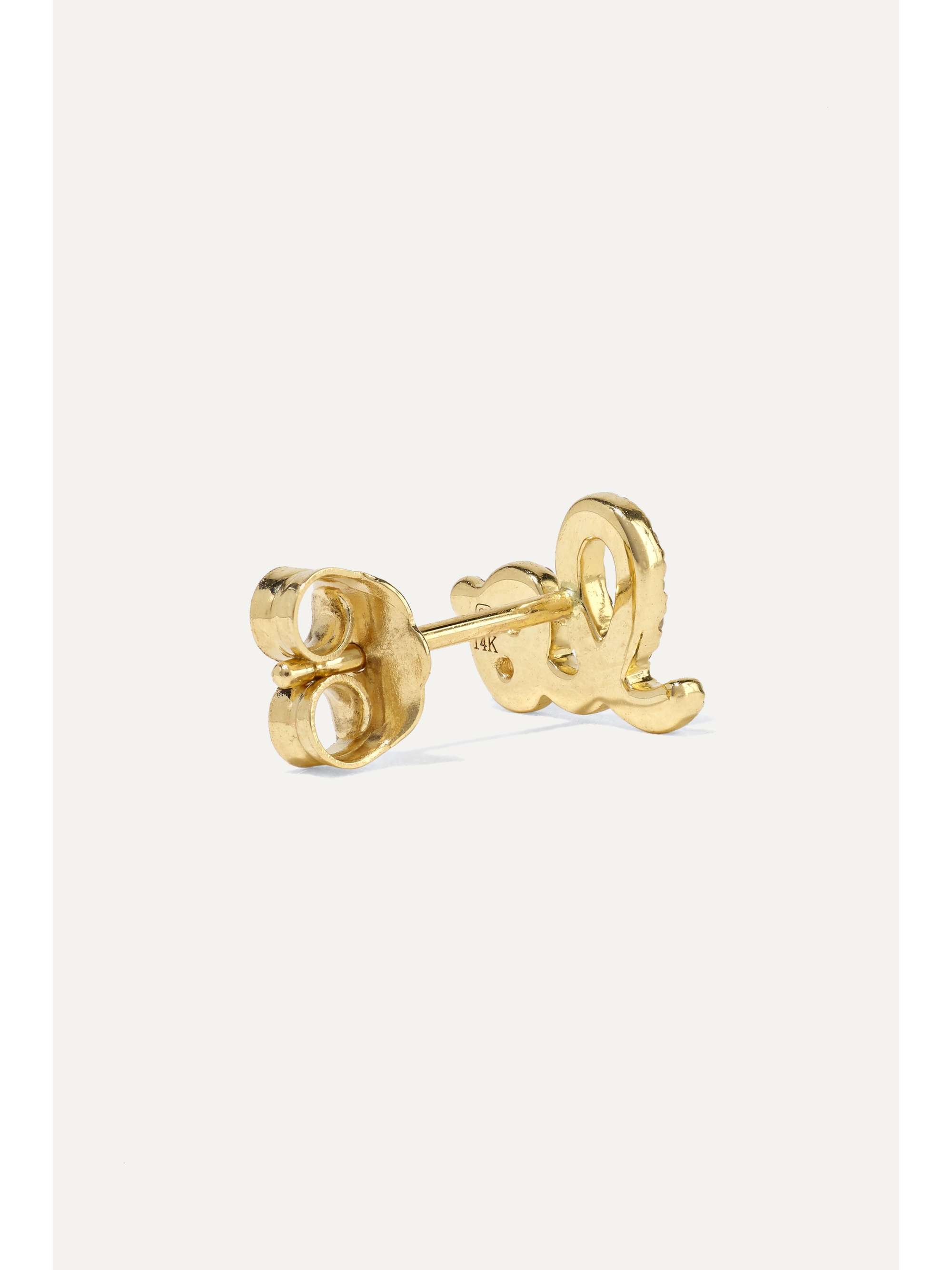 SYDNEY EVAN Love 14-karat gold diamond earrings