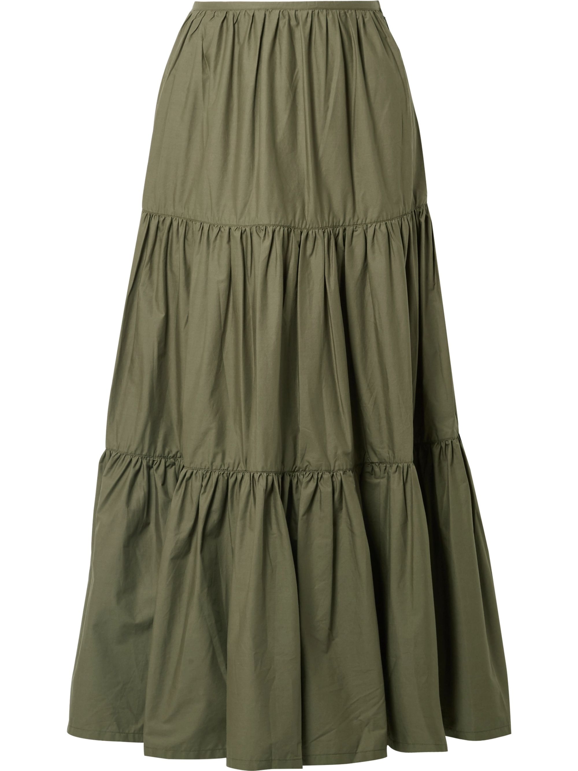 cotton tiered maxi skirt
