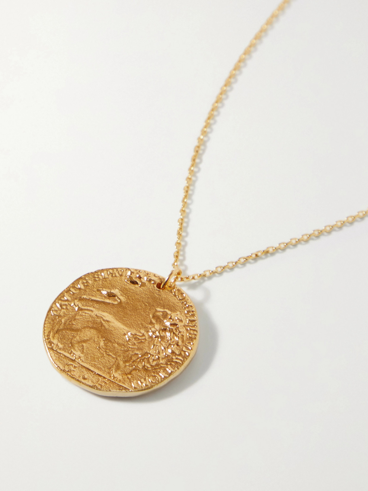Alighieri Il Leone Medallion Gold-plated Necklace In Gold