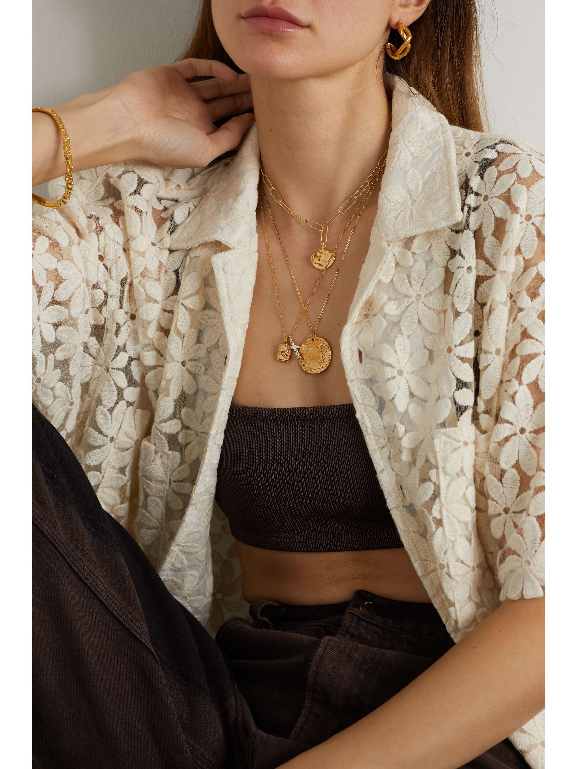 ALIGHIERI Il Leone Medallion gold-plated necklace