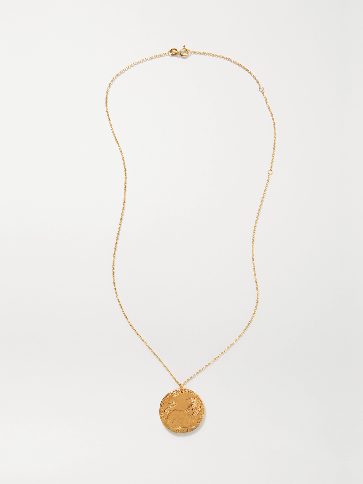 Shop Alighieri Il Leone Medallion Gold-plated Necklace