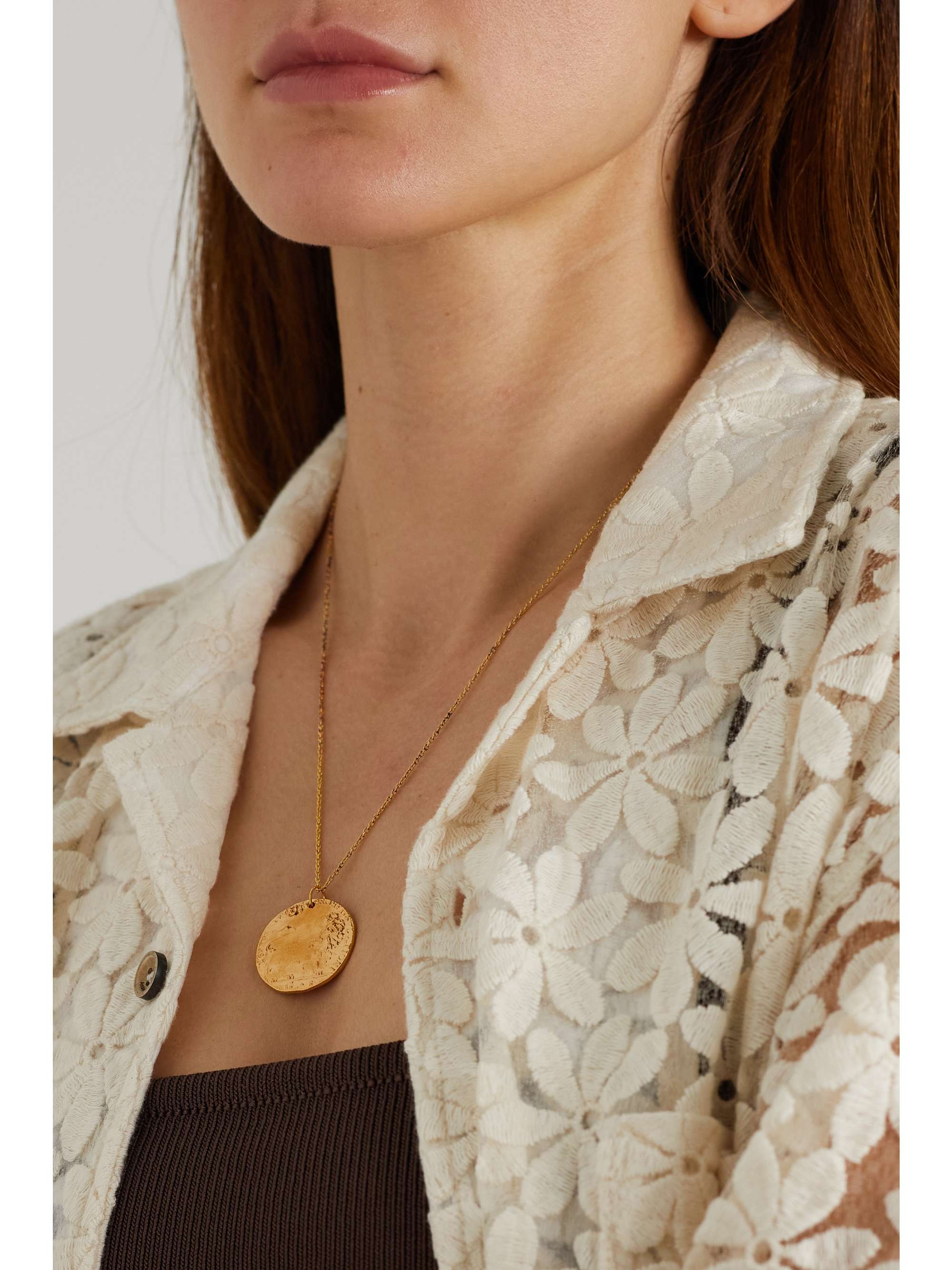 ALIGHIERI Il Leone Medallion gold-plated necklace