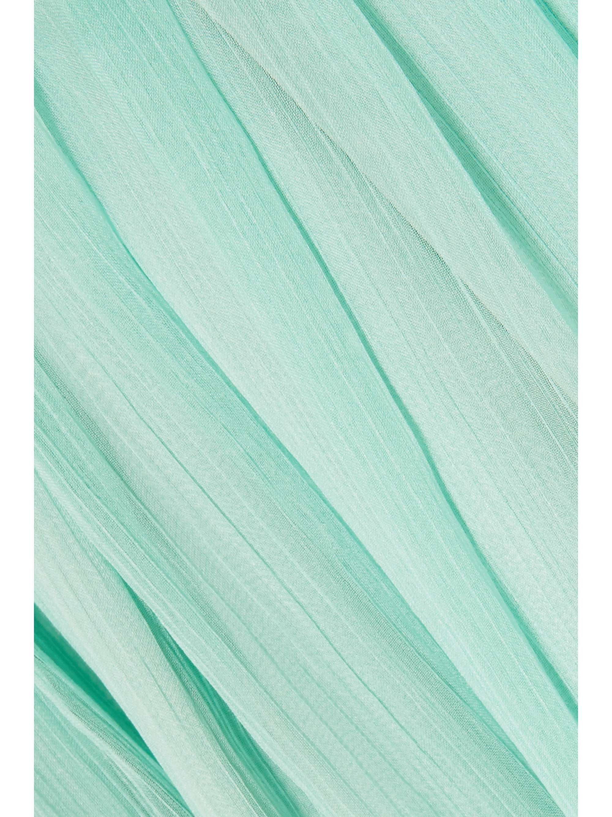 ROTATE BIRGER CHRISTENSEN Plissé-chiffon halterneck midi dress