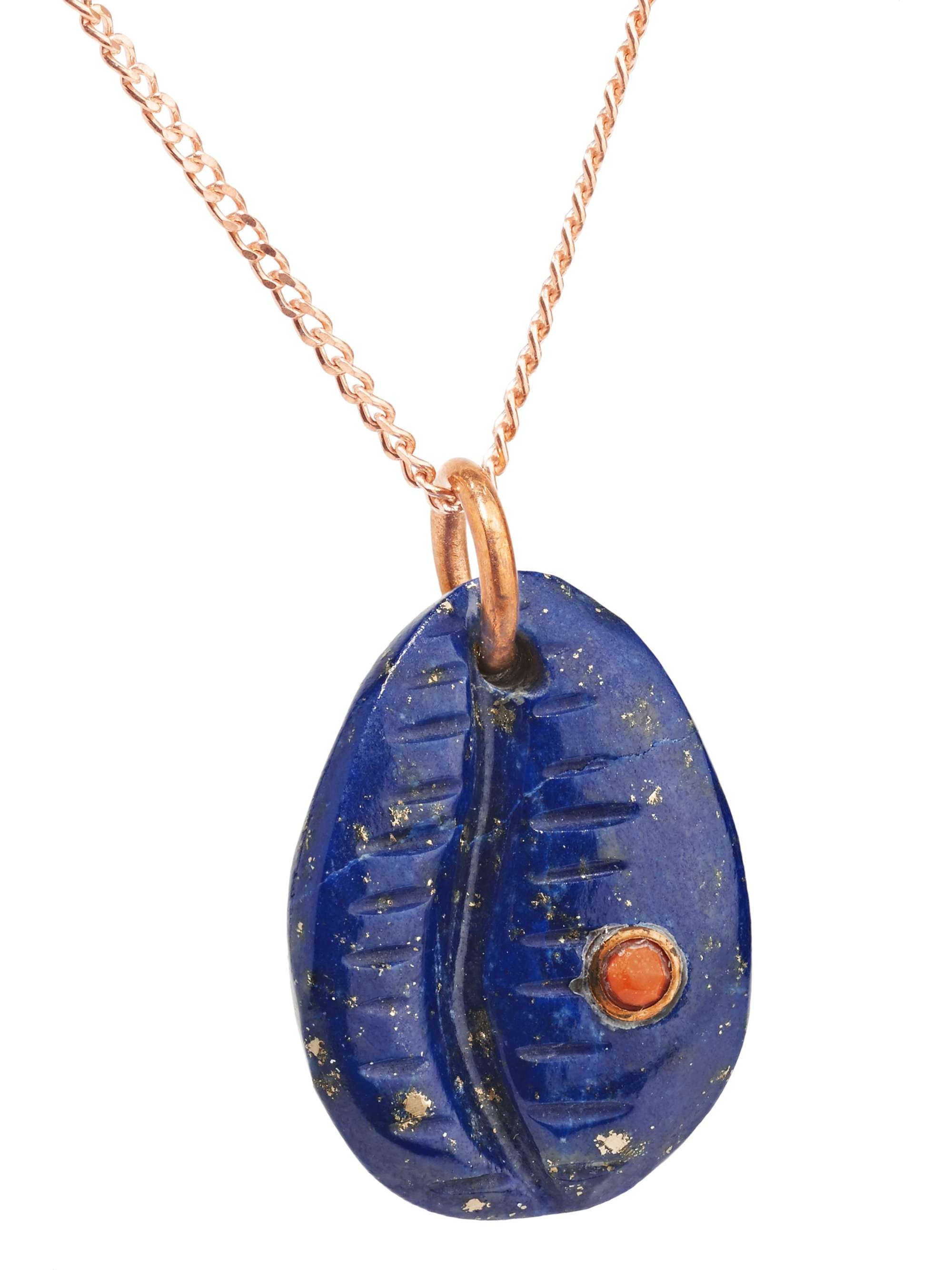 PASCALE MONVOISIN Collier en or 9 carats, lapis-lazuli et corail synthétique Cauri N°2