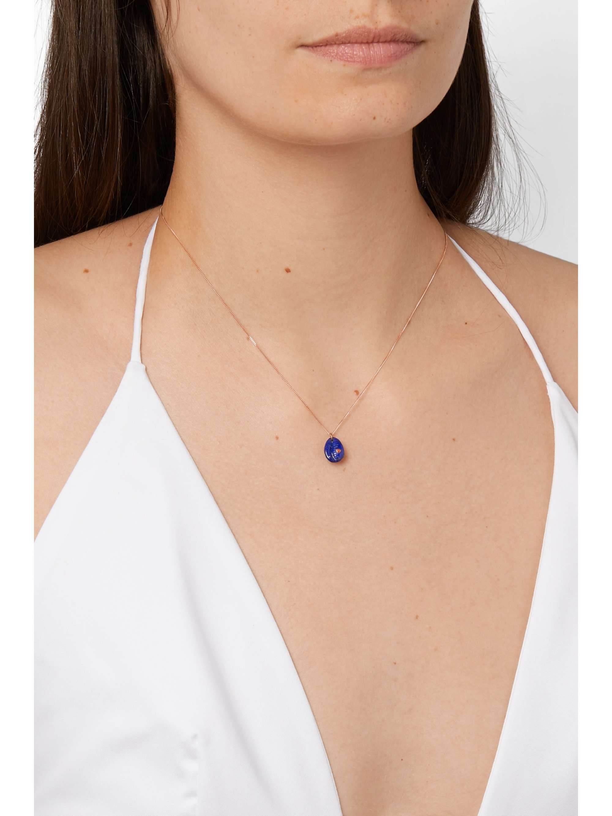 PASCALE MONVOISIN Collier en or 9 carats, lapis-lazuli et corail synthétique Cauri N°2