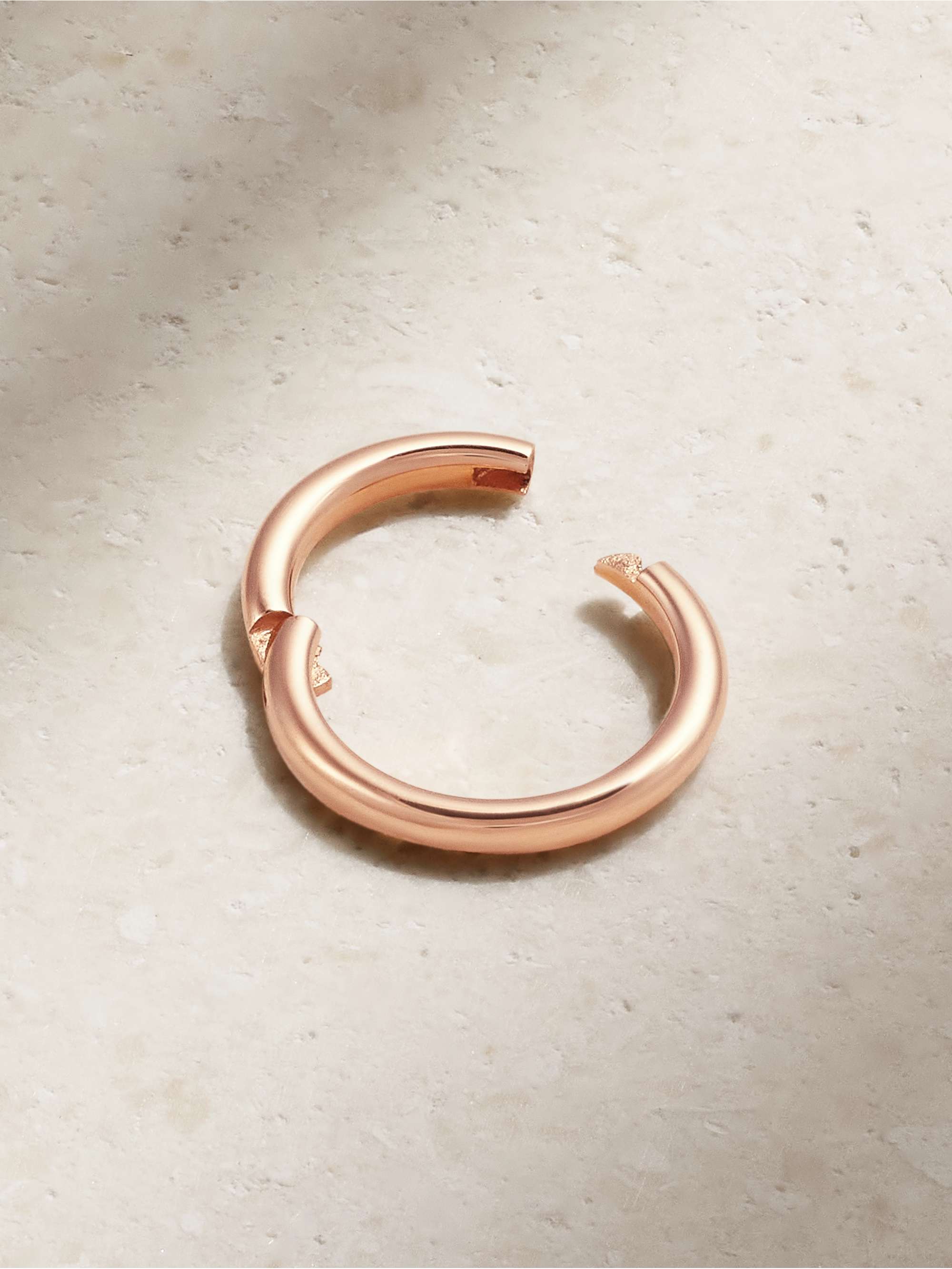 MARIA TASH 6.5mm 14-karat rose gold hoop earring