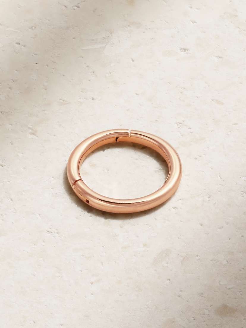 MARIA TASH 6.5mm 14-karat Rose Gold Hoop Earring