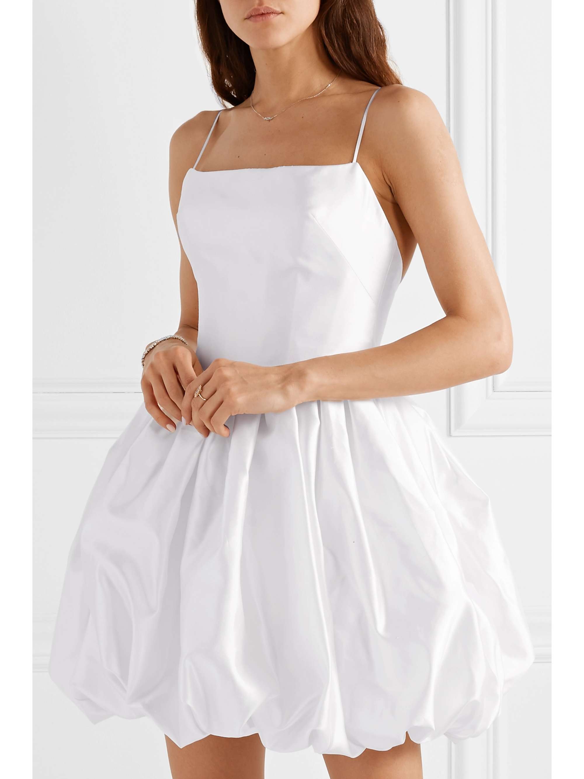 White Silk-satin mini dress | RASARIO ...