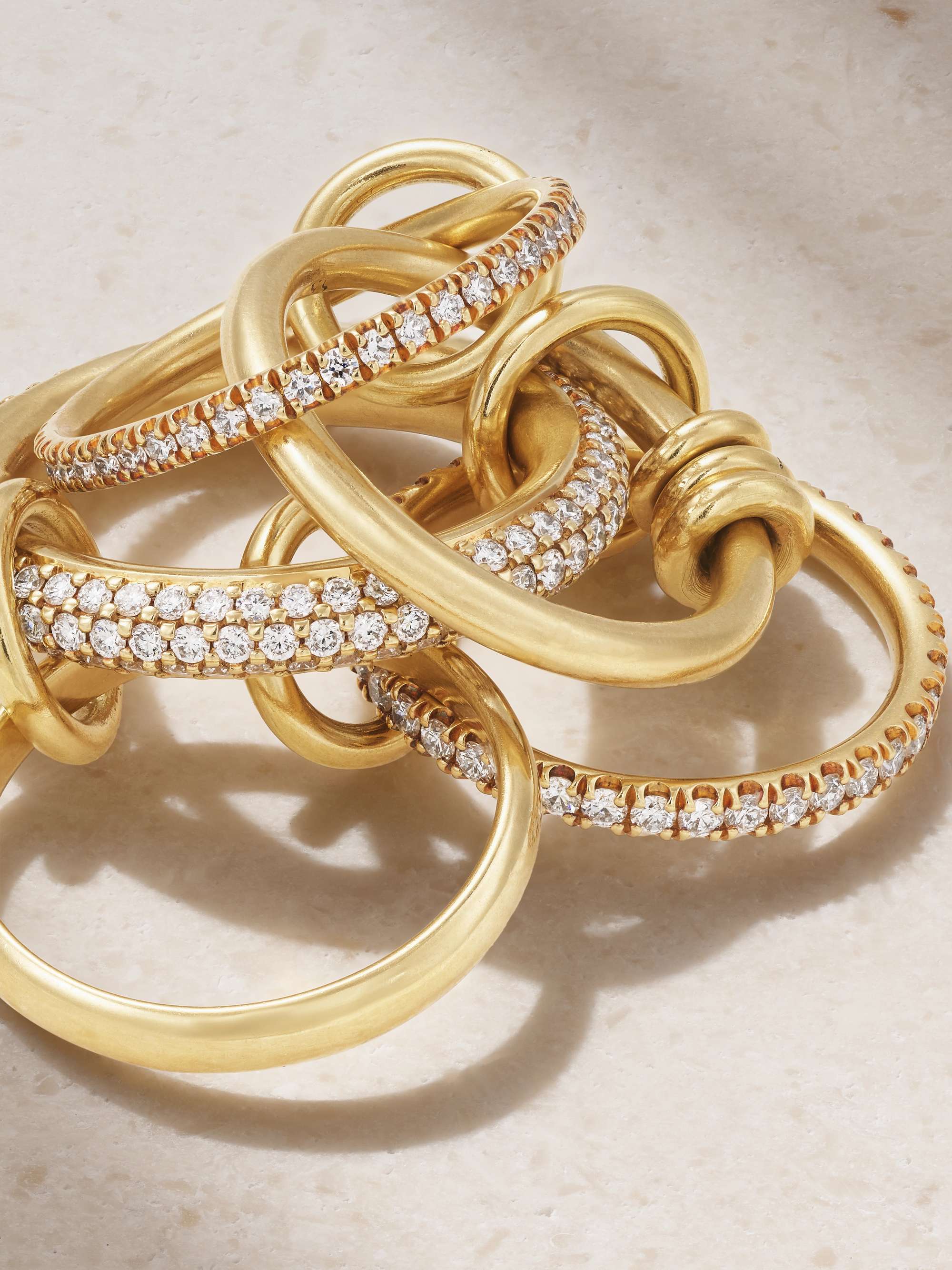 SPINELLI KILCOLLIN Aquarius set of five 18-karat gold diamond rings