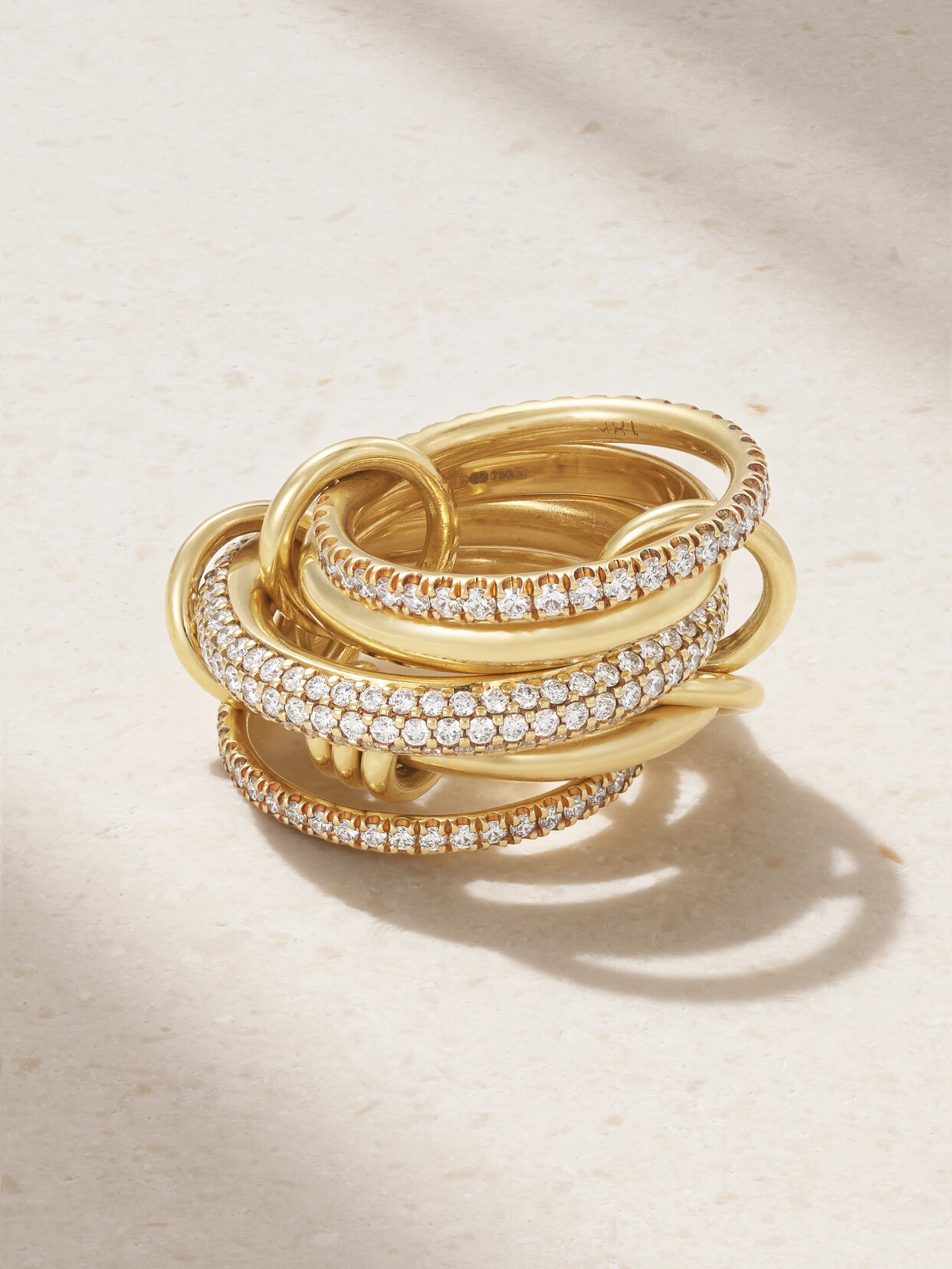 Spinelli Kilcollin - Venus Set Of Five 18-karat Yellow Gold Diamond Rings - 7