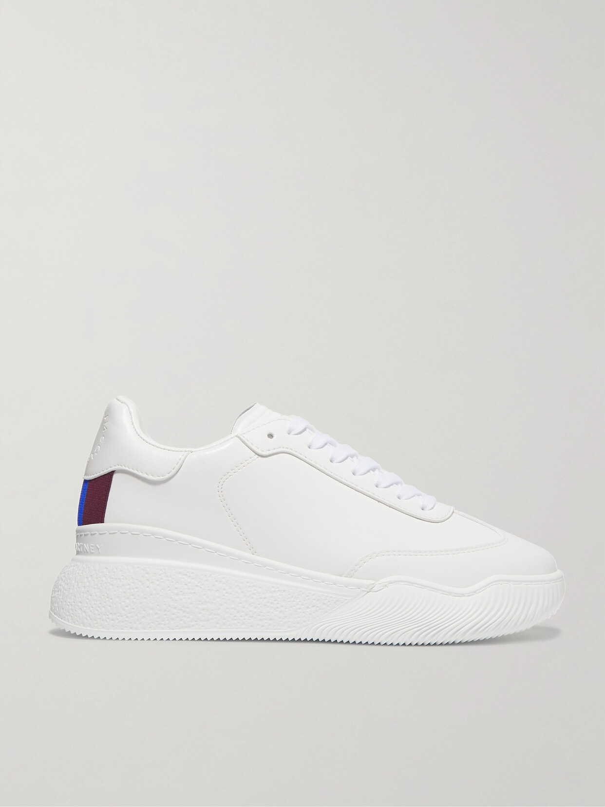 Shop Stella Mccartney Loop Logo-embossed Vegetarian Leather Sneakers In White