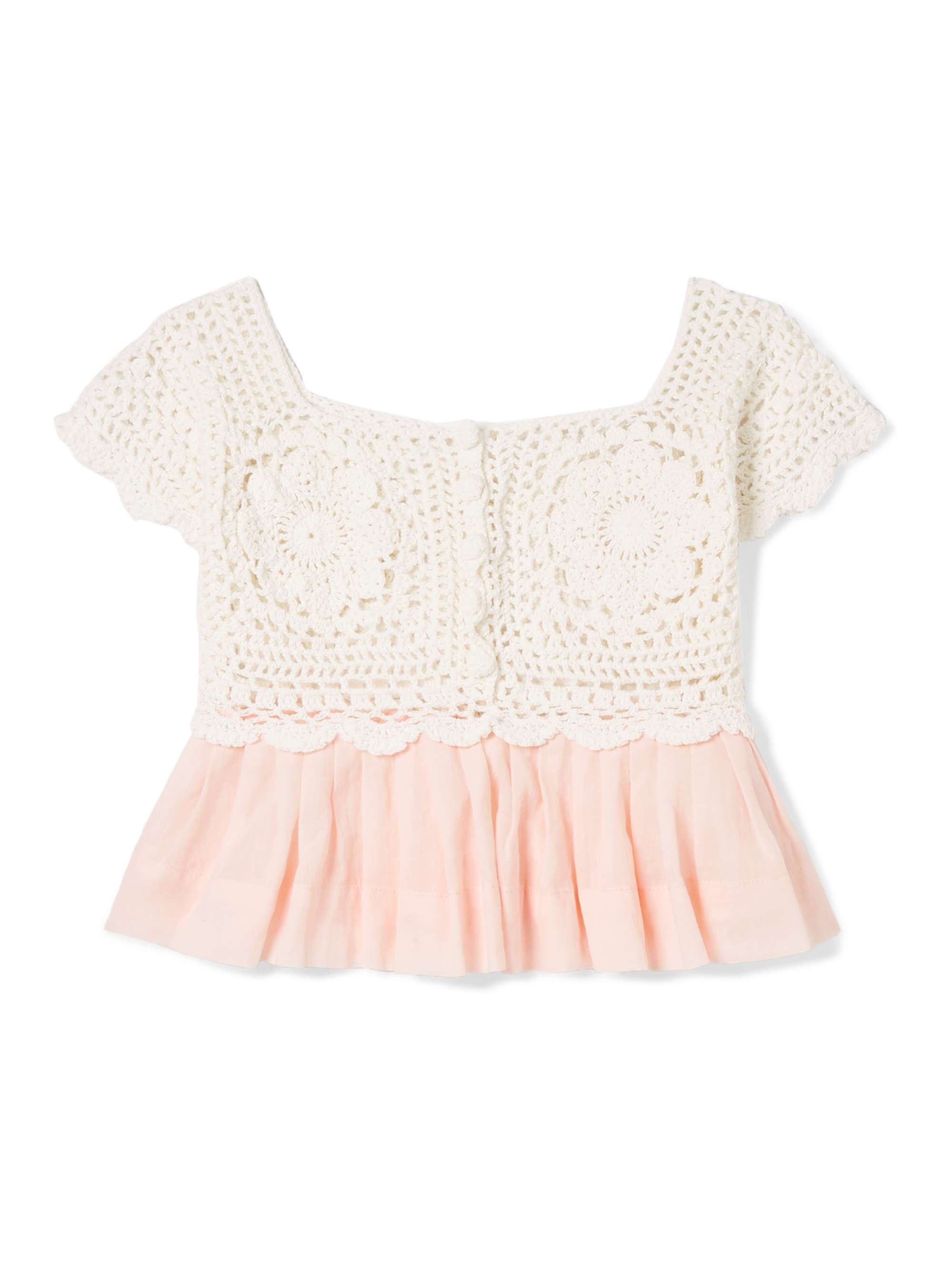 INNIKA CHOO KIDS Crocheted cotton and ramie top