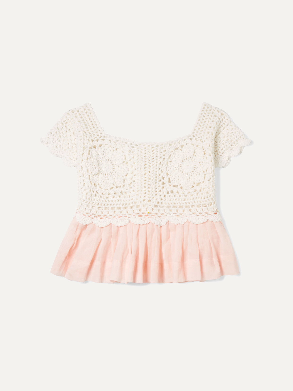 Innika Choo Crocheted Cotton And Ramie Top In Orange