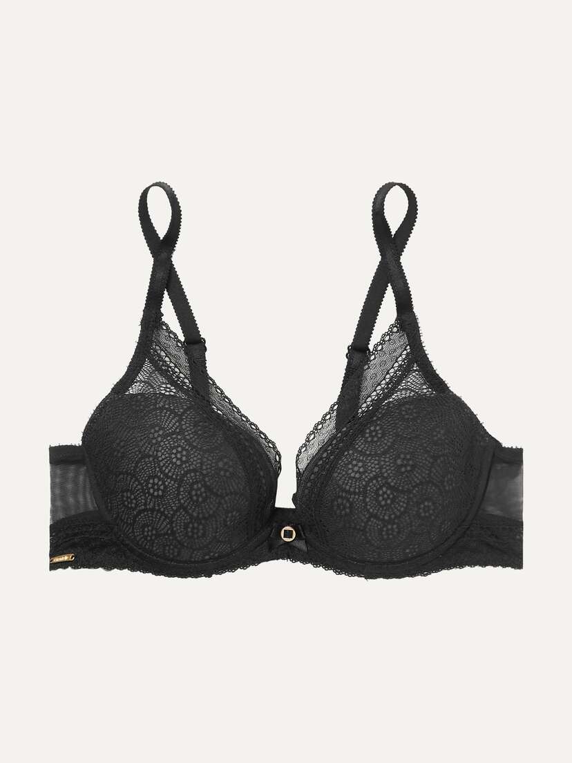 CHANTELLE Festivité Stretch-lace And Tulle Underwired Plunge T-shirt Bra
