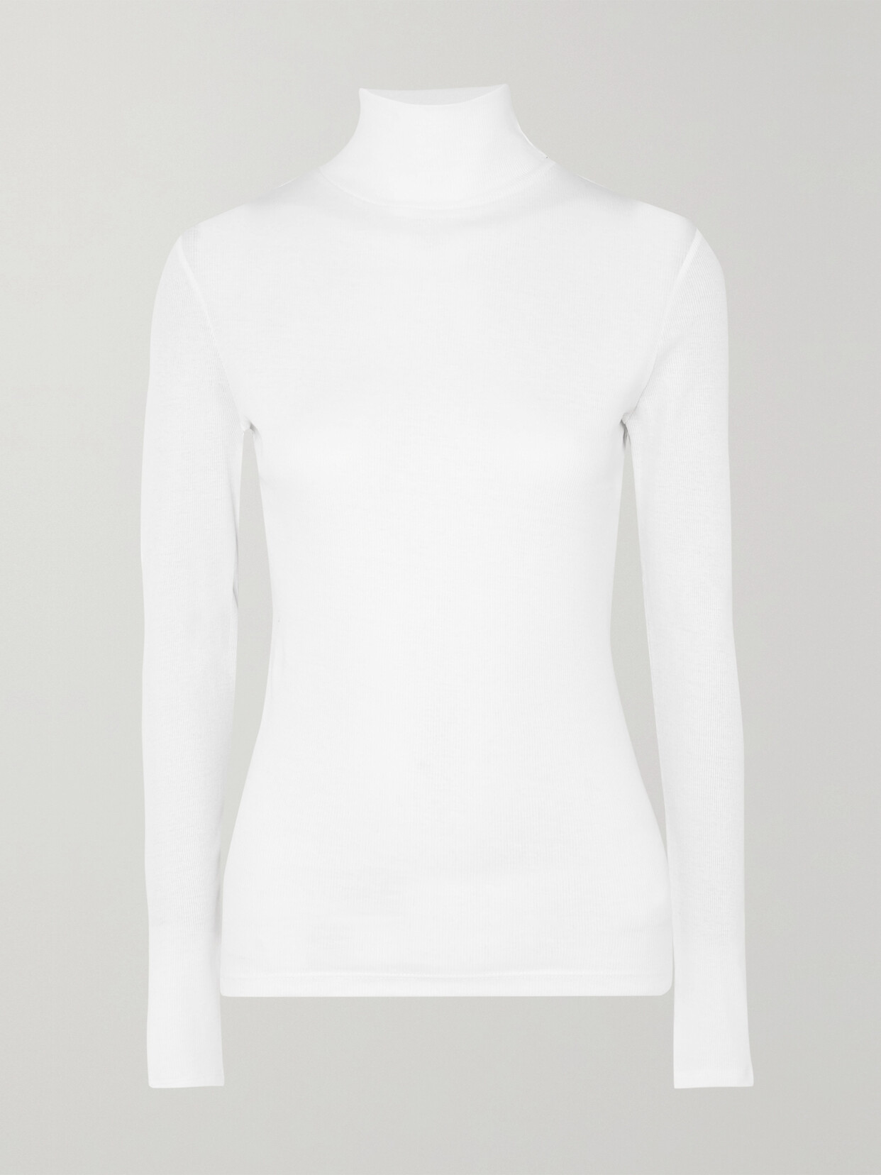 Ninety Percent - Kaye Ribbed Organic Cotton-jersey Turtleneck Top - White image