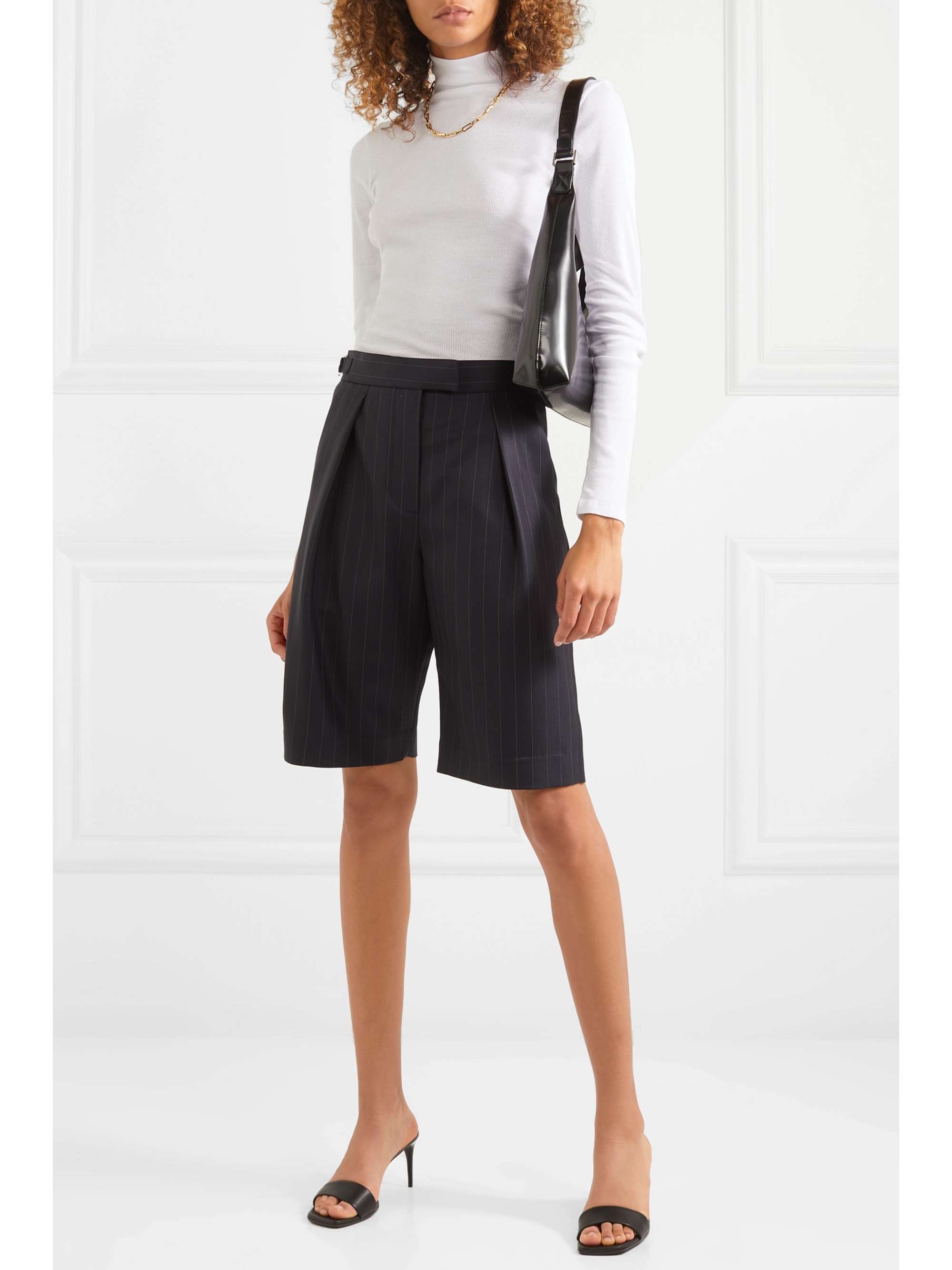 NINETY PERCENT Kaye ribbed organic cotton-jersey turtleneck top