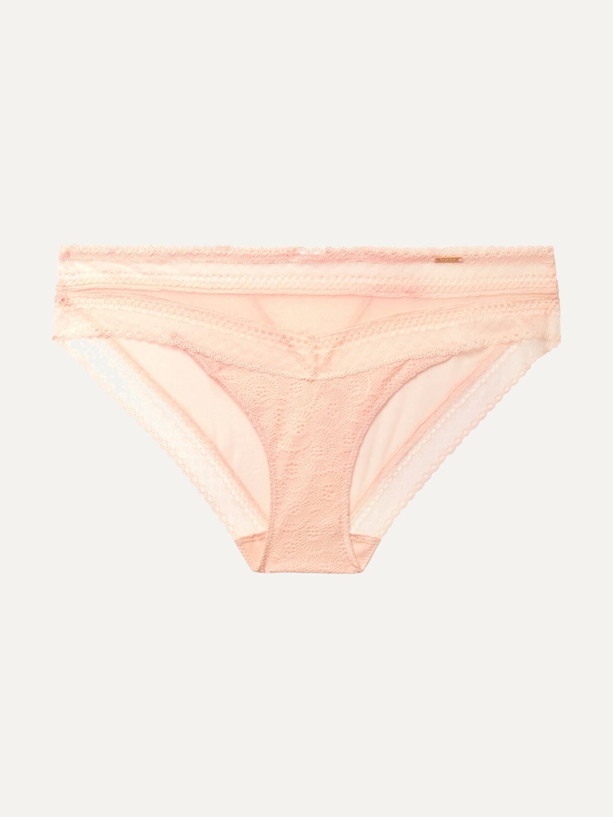 Chantelle Festivité Stretch-lace And Tulle Briefs - Neutrals