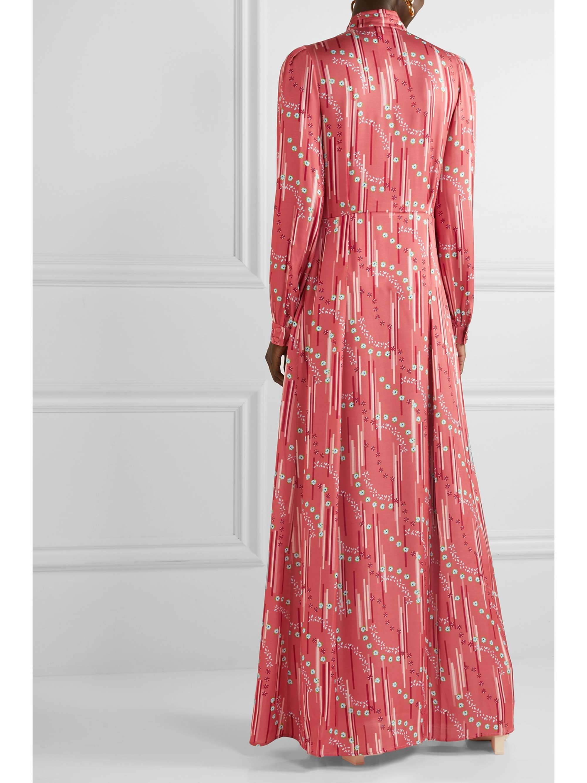 PAUL & JOE Floral-print satin maxi dress
