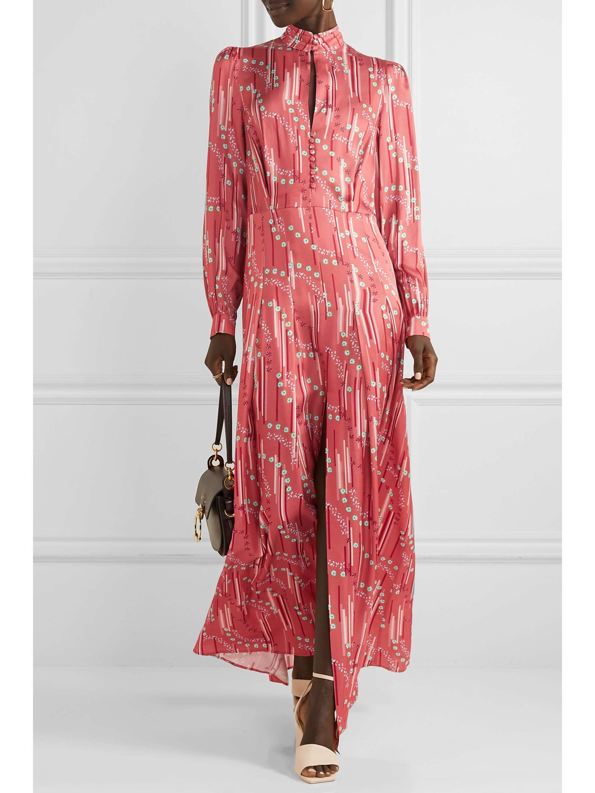PAUL & JOE Floral-print satin maxi dress