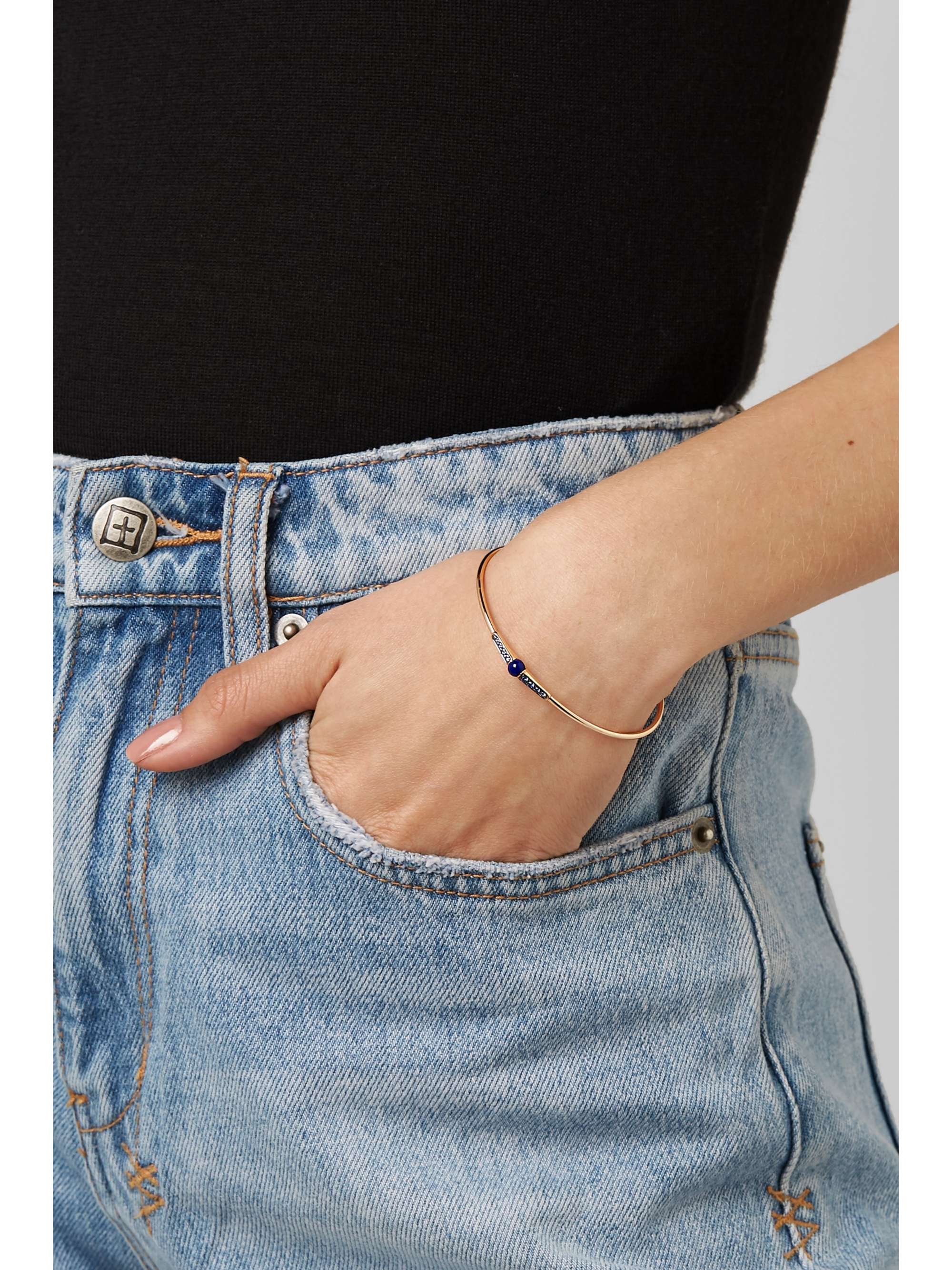 POMELLATO M'ama non M'ama 18-karat rose gold, lapis lazuli and sapphire bracelet