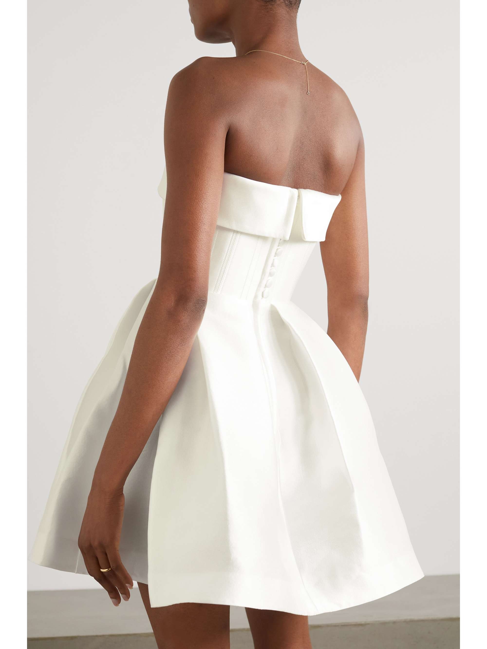 ALEX PERRY Elyse strapless silk-faille mini dress