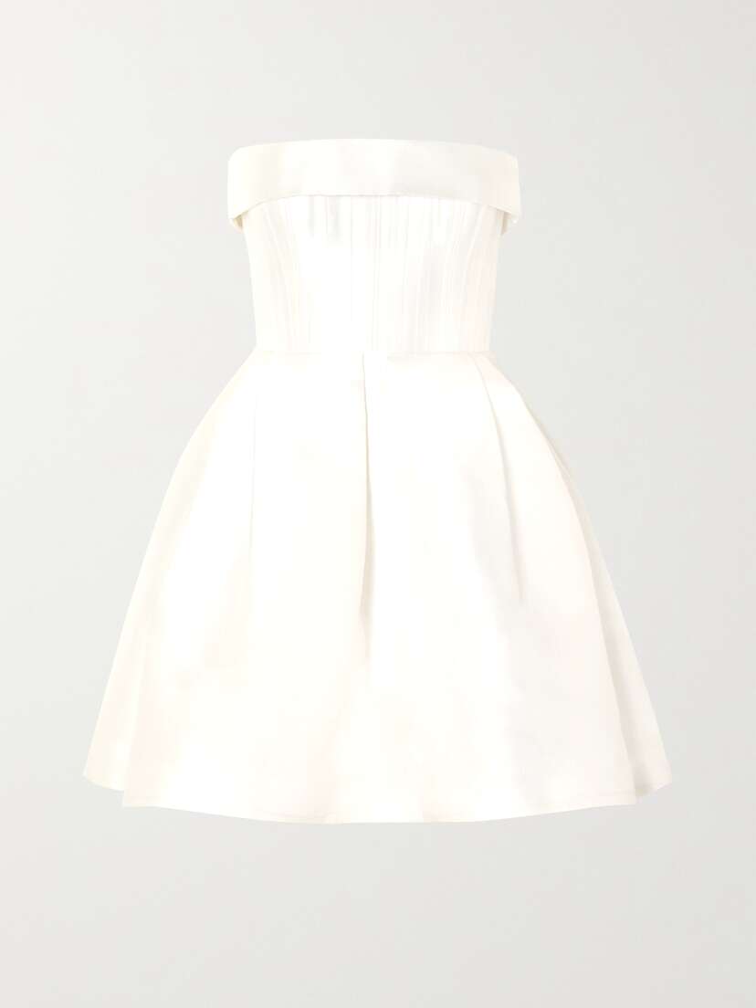 Alex Perry Elyse Strapless Silk-faille Mini Dress