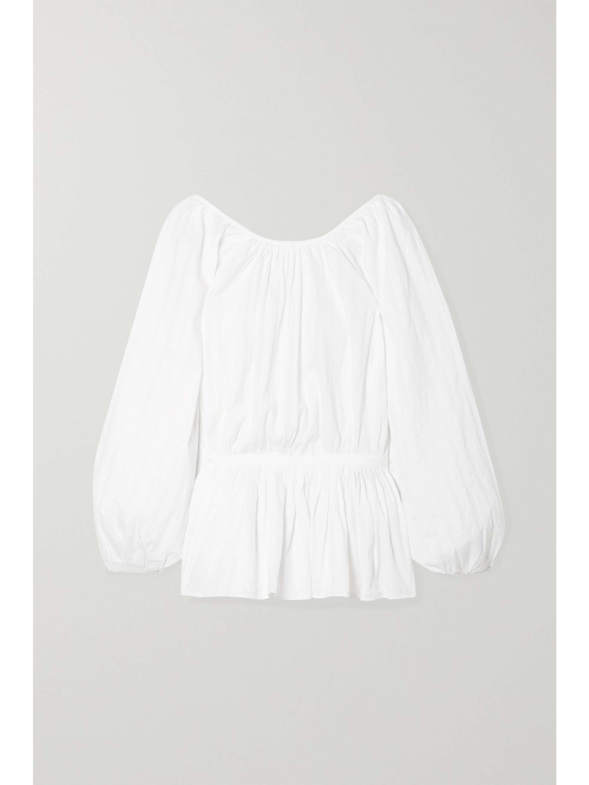 MARA HOFFMAN Maud striped organic cotton-jacquard blouse