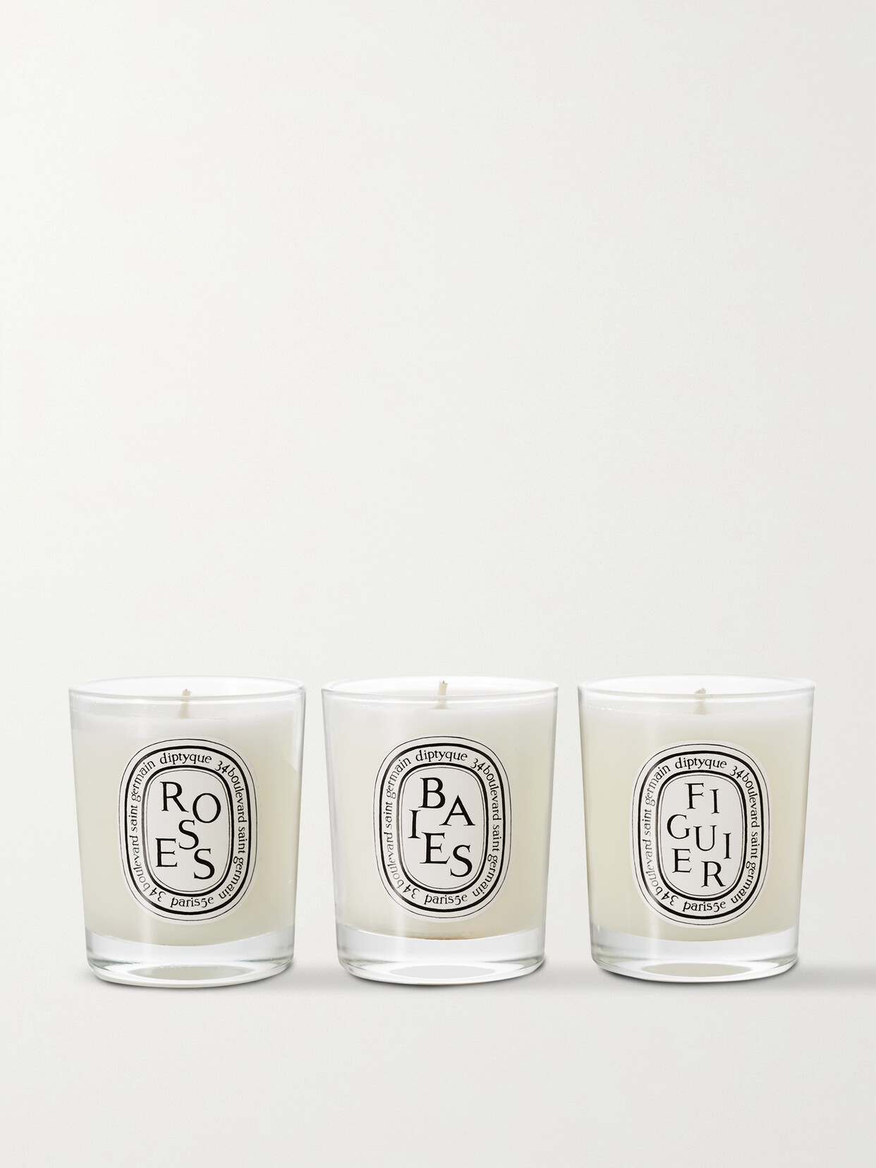 Diptyque Set Of Three Scented Candles, 3 X 70g In Colorless