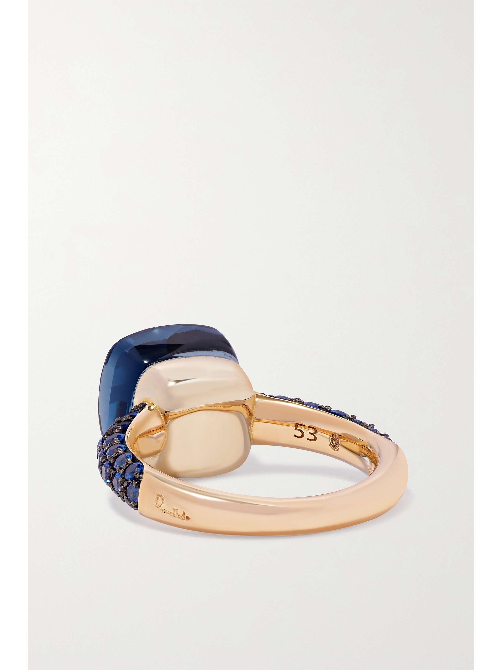 POMELLATO Nudo 18-karat rose and white-gold, lapis lazuli and topaz ring