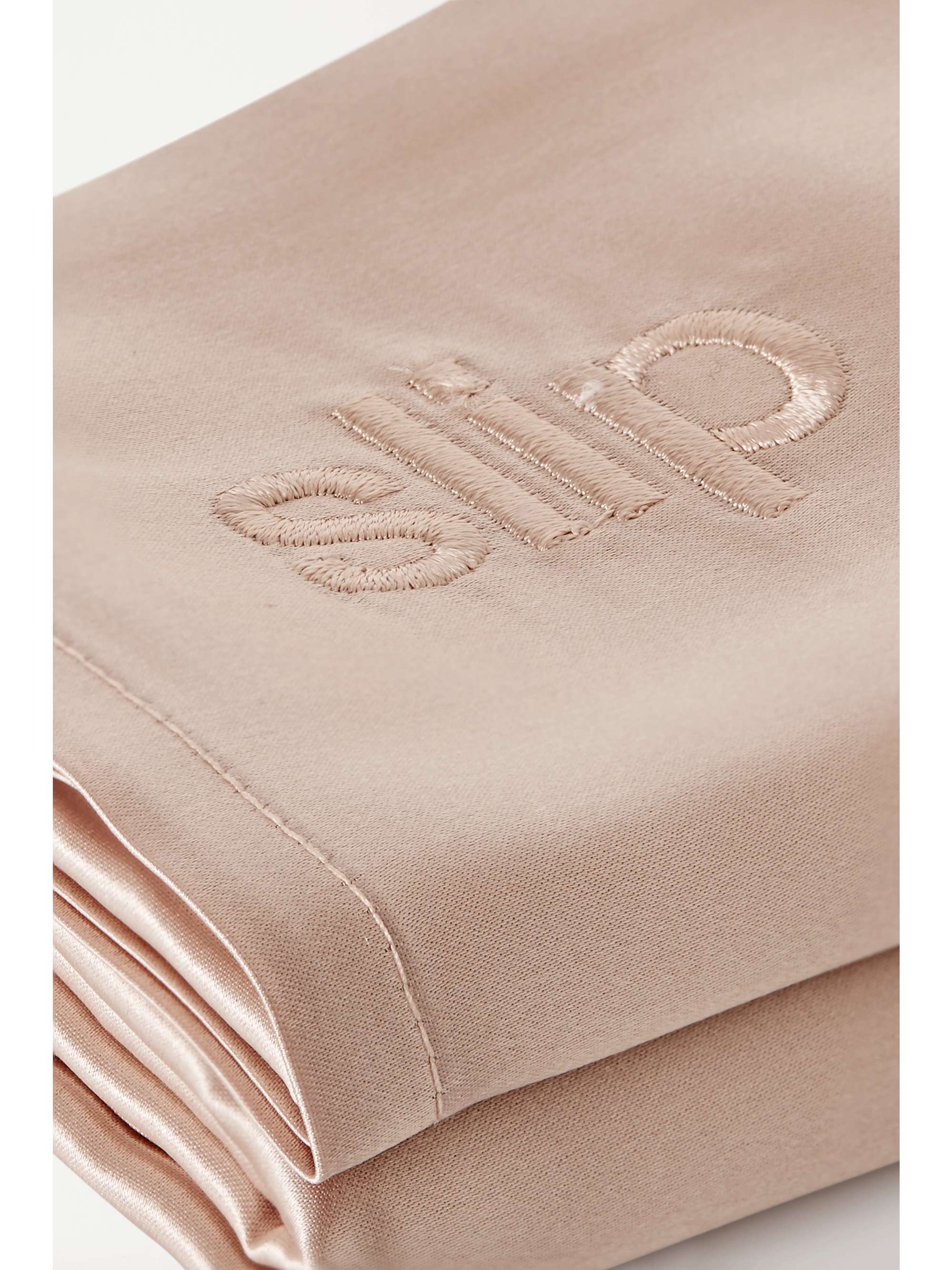 SLIP Embroidered silk queen pillowcase