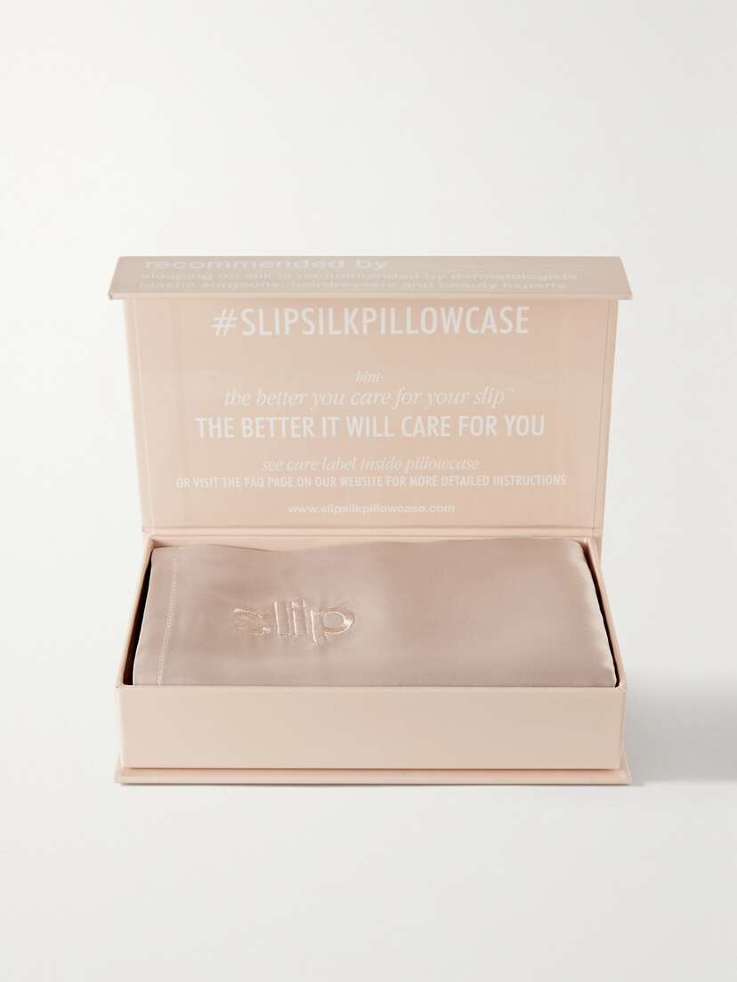 Slip Embroidered Silk Queen Pillowcase